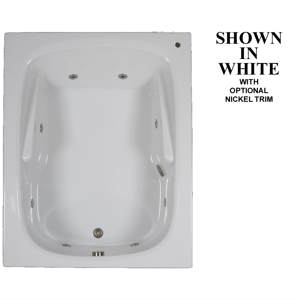 Hydra Massage Baths W6048HMWH 48-in x 60-in White Acrylic Rectangular Drop-in Whirlpool tub ( Reversible Drain )