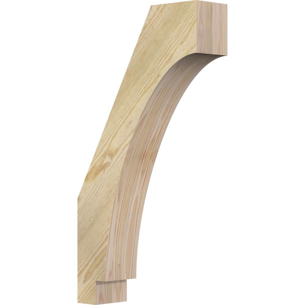 Ekena Millwork BRC04X14X26IMP00RDF 4-in x 14-in x 26-in Douglas Fir Unfinished Wood Imperial Rough Sawn Knee Brace