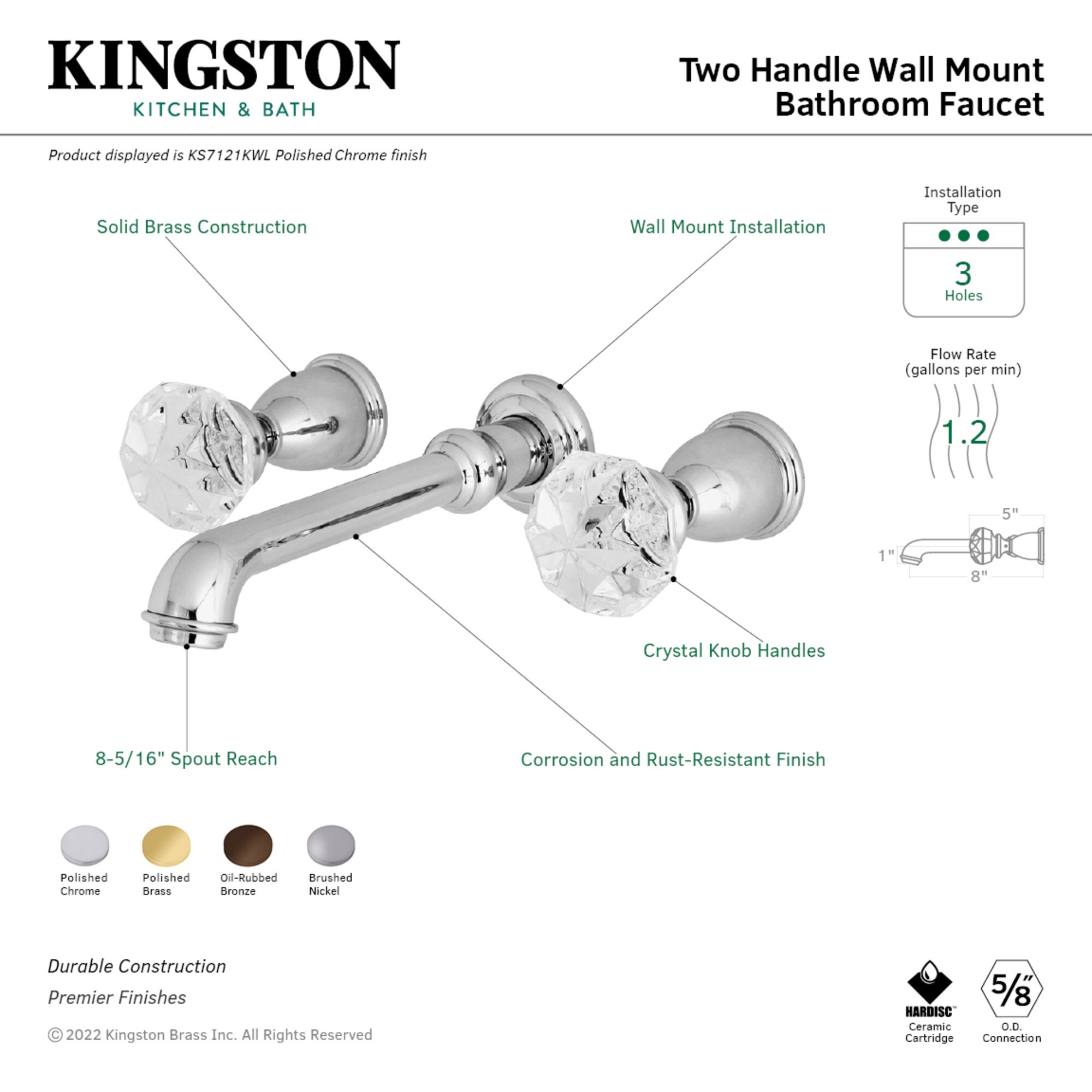 Kingston Brass WLKS7125KWL Lavatory-Faucets - View #2