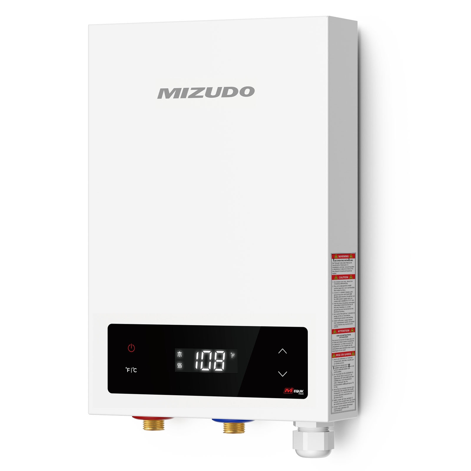 Mizudo ET008A0W MIZUDO Electric Tankless Water Heater, 8KW 240V, Small Instant Hot Water Heater, Use for Under Sink, Bathroom Sink and Faucet