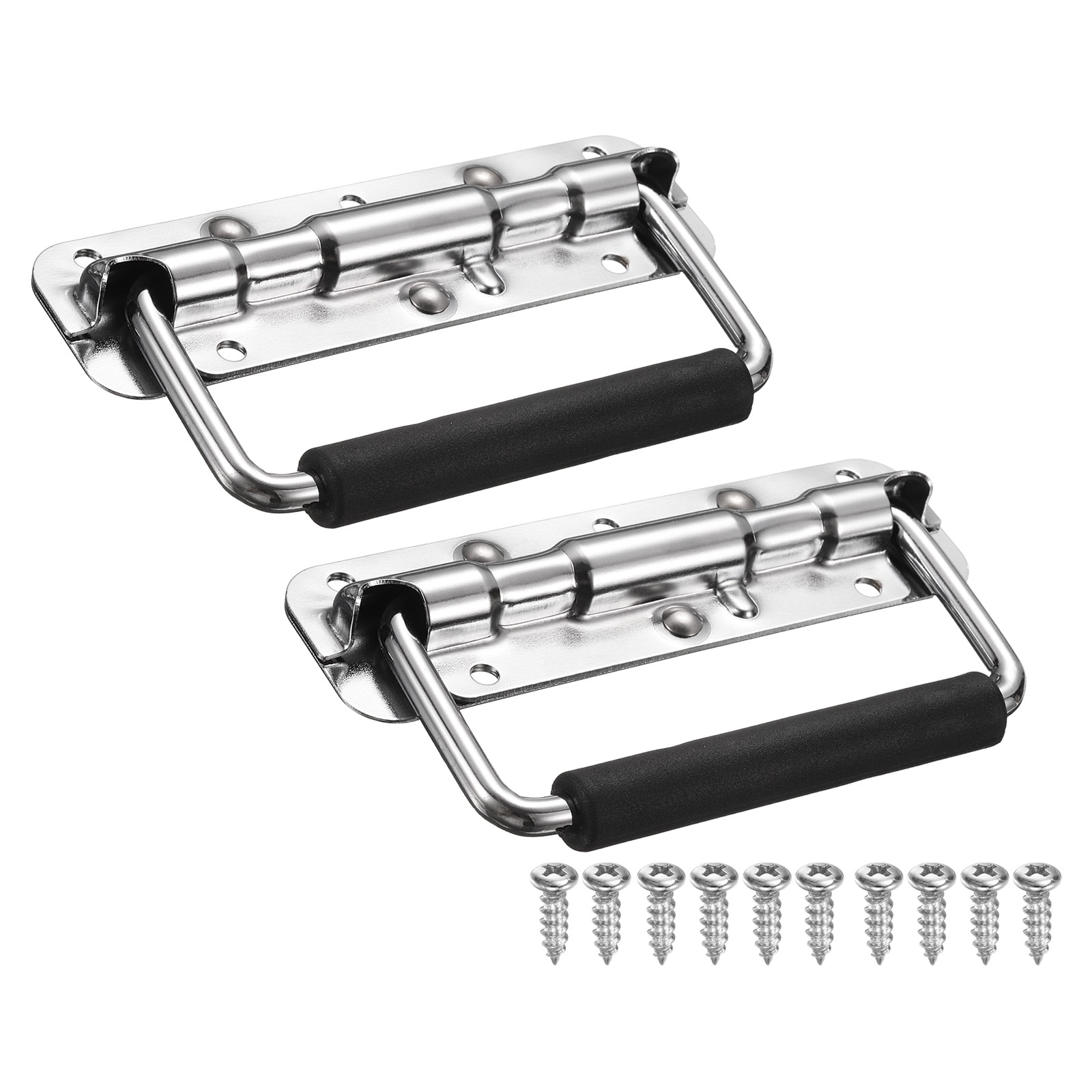 Unique Bargains - Spring Loaded Recessed Handle 5.5 x 1.6 Inch Steel Surface Mount Handles Pull w...