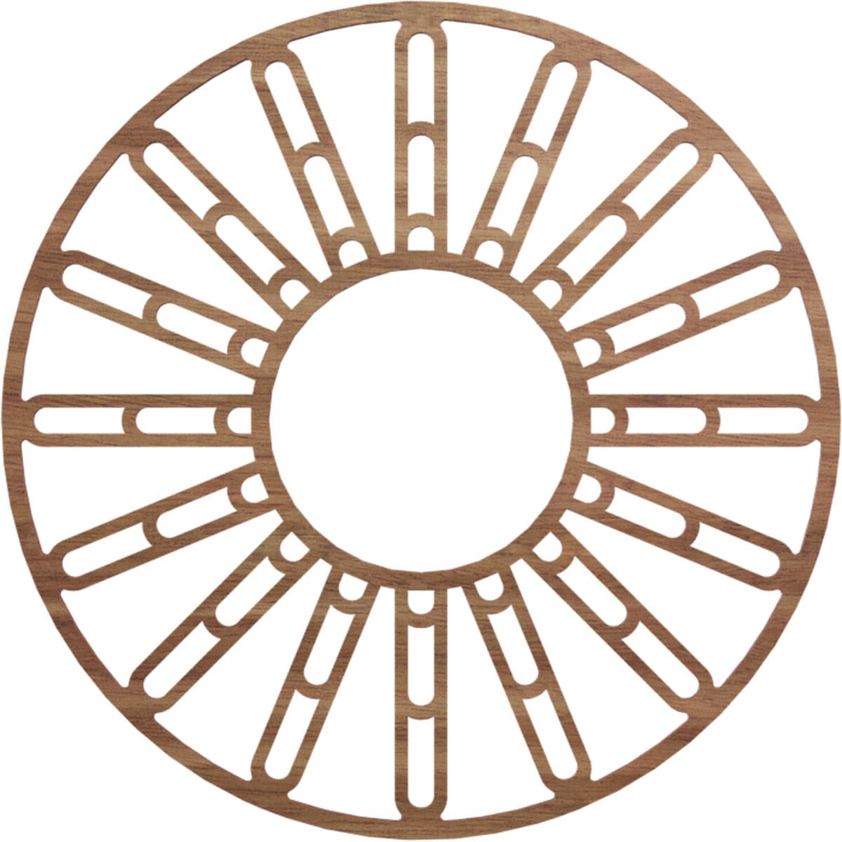 Ekena Millwork CMWP26X26X0250HHWA Hale Fretwork Pierced 26-in W x 26-in L Farmhouse Walnut Wood Whole Ceiling Medallion