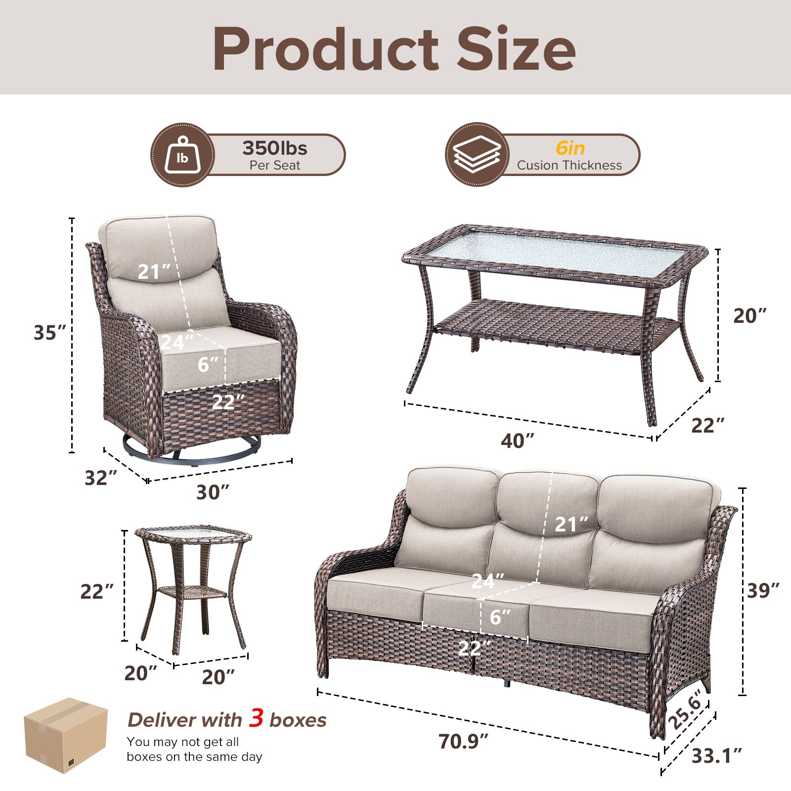 Pocassy PJ-JHXL1335-2 Patio-Conversation-Sets - View #3