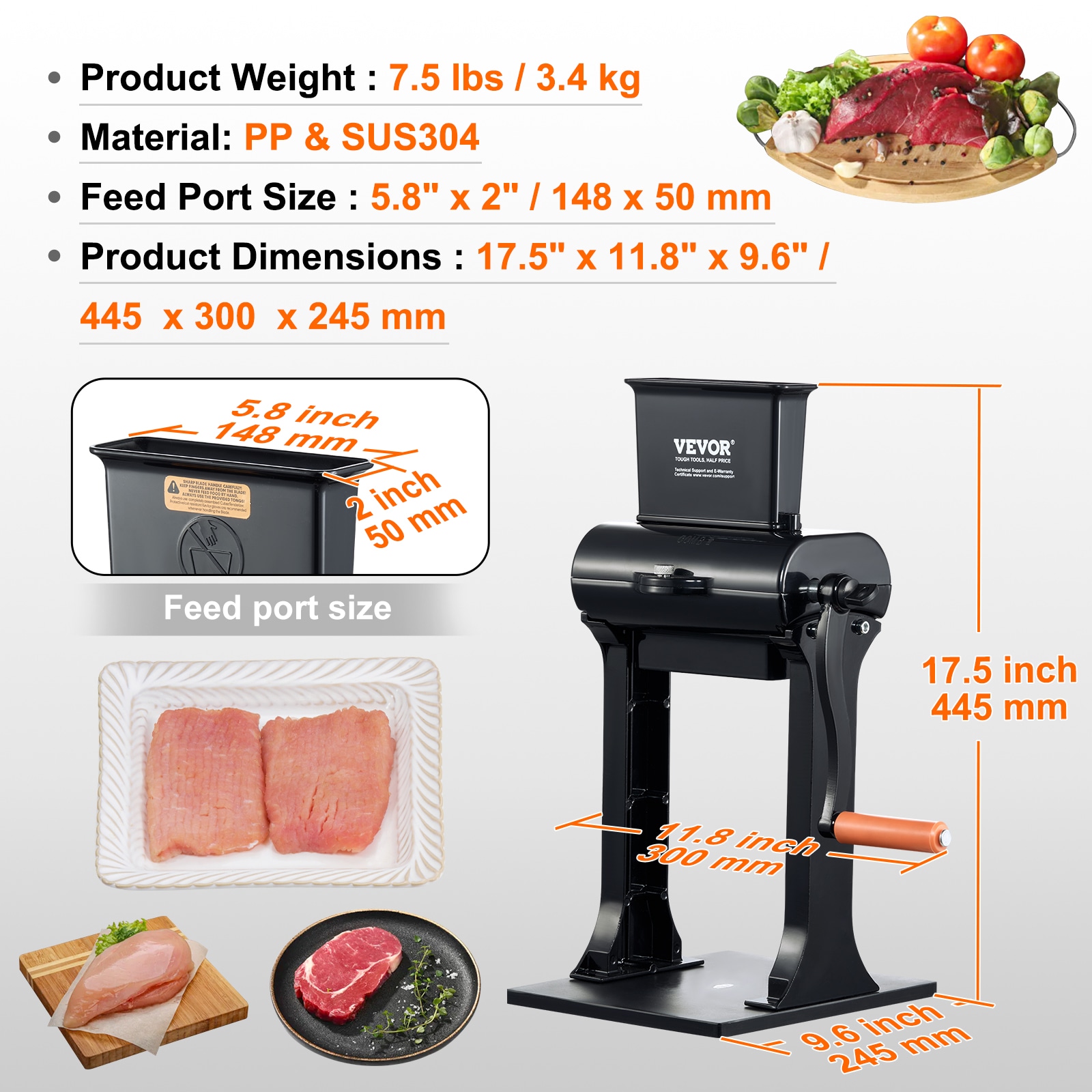 VEVOR Commercial/Residential Course Grind Stainless Steel Electric Meat Grinder (-Watt) SDRNJ5YCYZLQQTAF7V0 simolary.com 21 VEVOR Commercial/Residential Course Grind Stainless Steel Electric Meat Grinder (-Watt) SDRNJ5YCYZLQQTAF7V0 Simolary simolary.com 21
