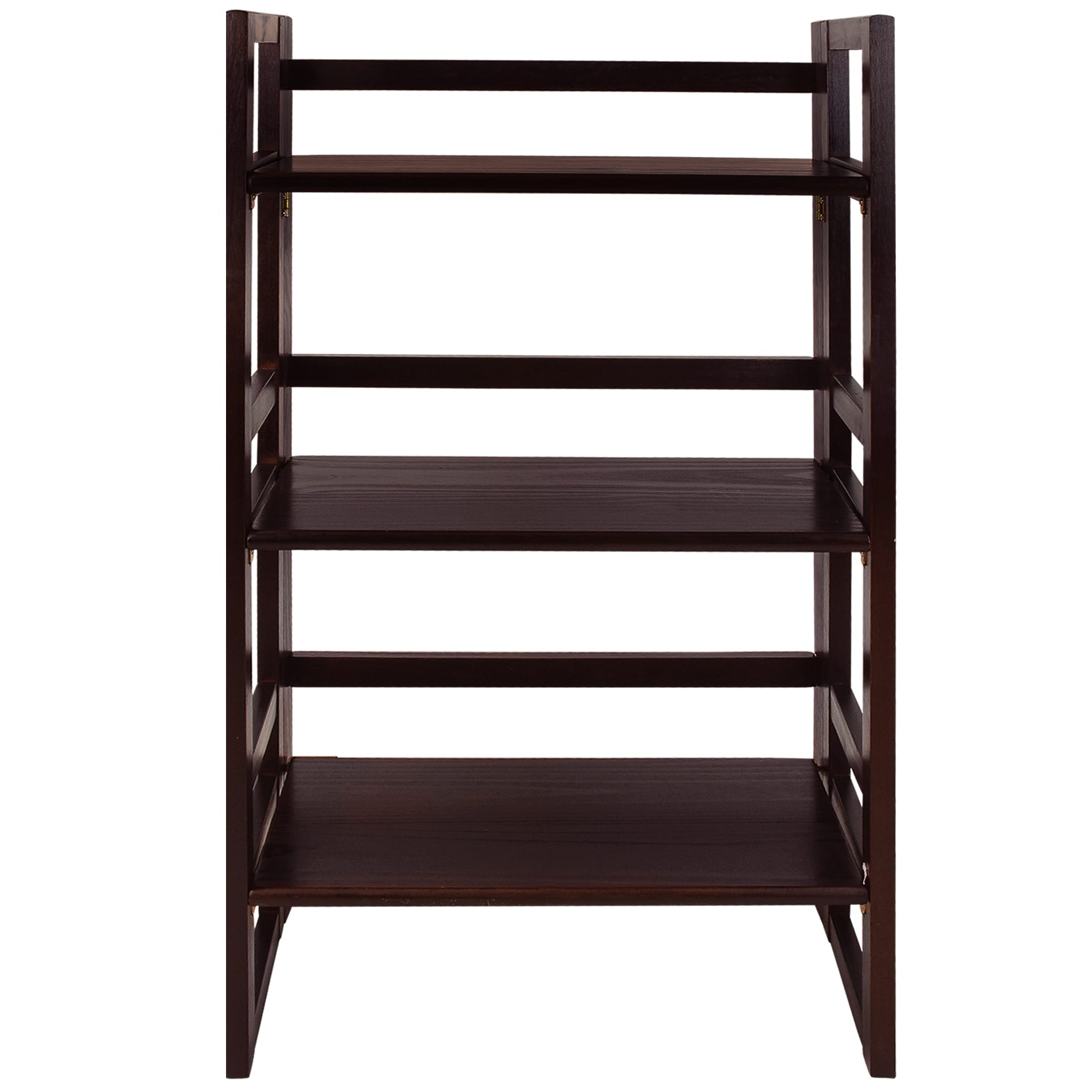 Mission Casual Espresso Solid Pine 3-Shelf Folding Bookcase
