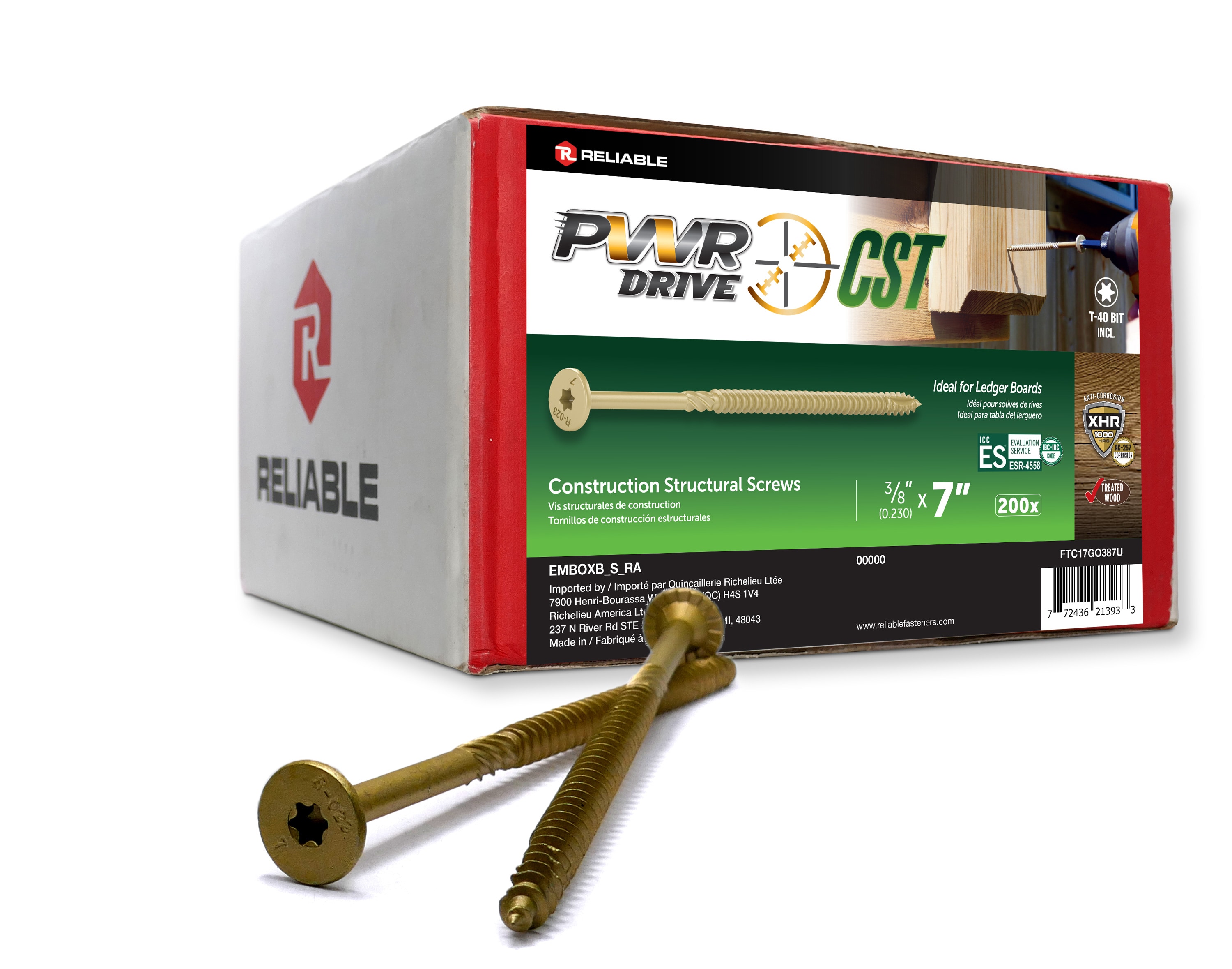 PWR DRIVE Reliable 3/8-in x 7-in Wood to wood Deck Screws 200 -Per Box