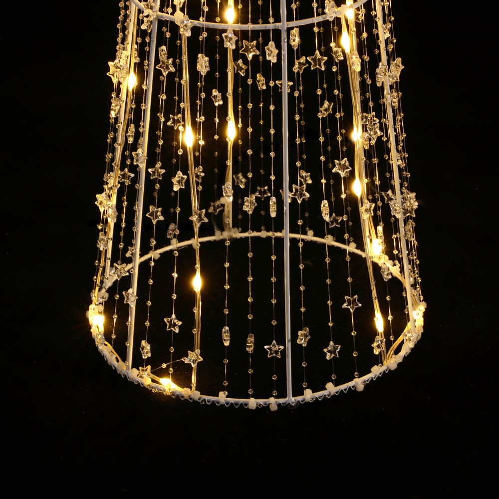 Gold Lighted Metal Cone Trees Set for Indoor and Outdoor Holiday Decoration