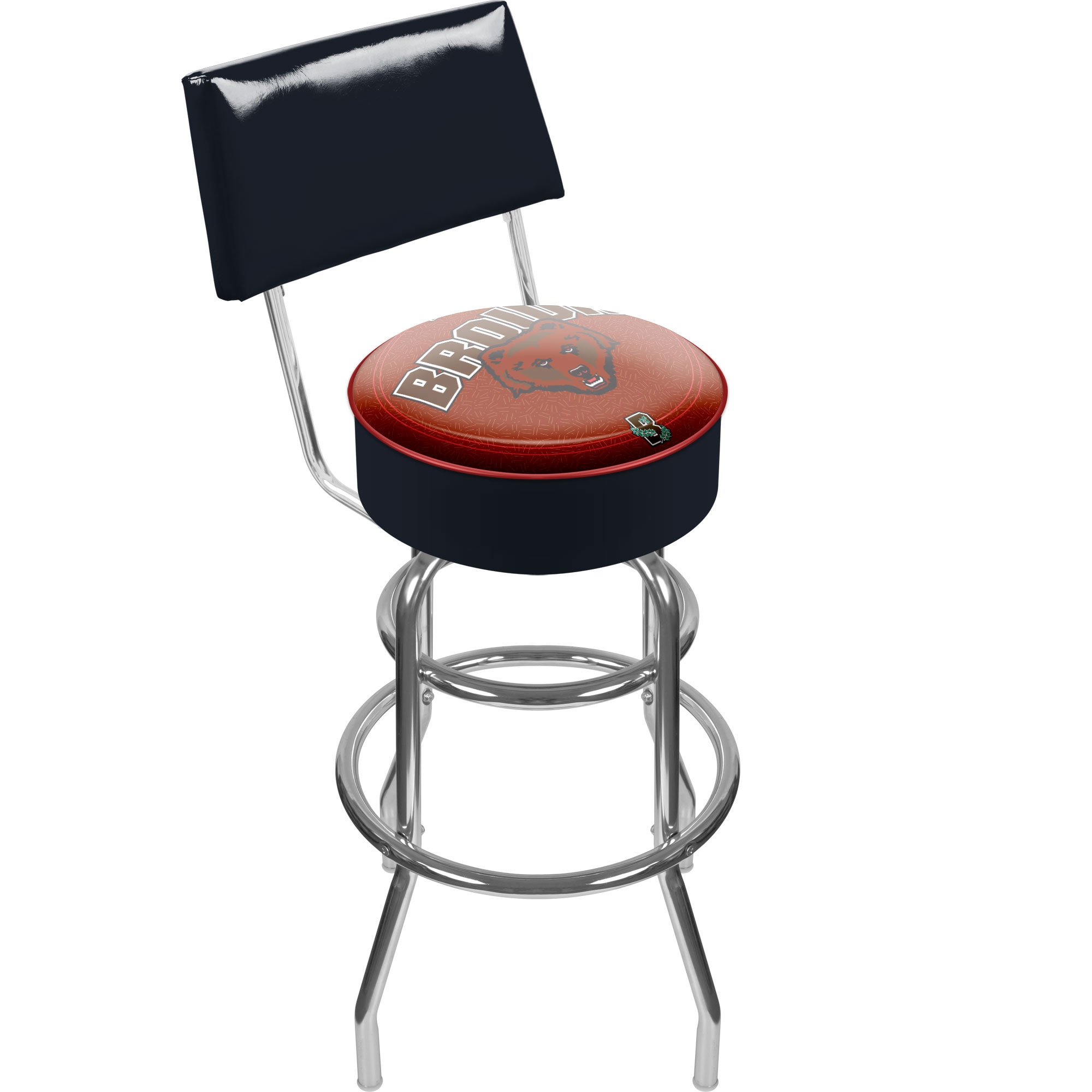 Trademark Gameroom LRG1100-BRU Bar Stools with Backs Chrome 5-in H Bar height Swivel Metal Bar Stool