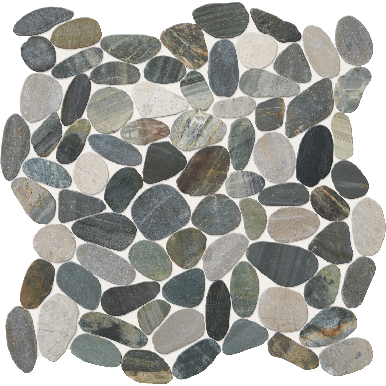 Daltile Delfino Stone Paradise Blend 12-in x 12-in Honed Natural stone Mixed Pebble Mosaic Floor and Wall Tile ( 10-sq ft Carton )