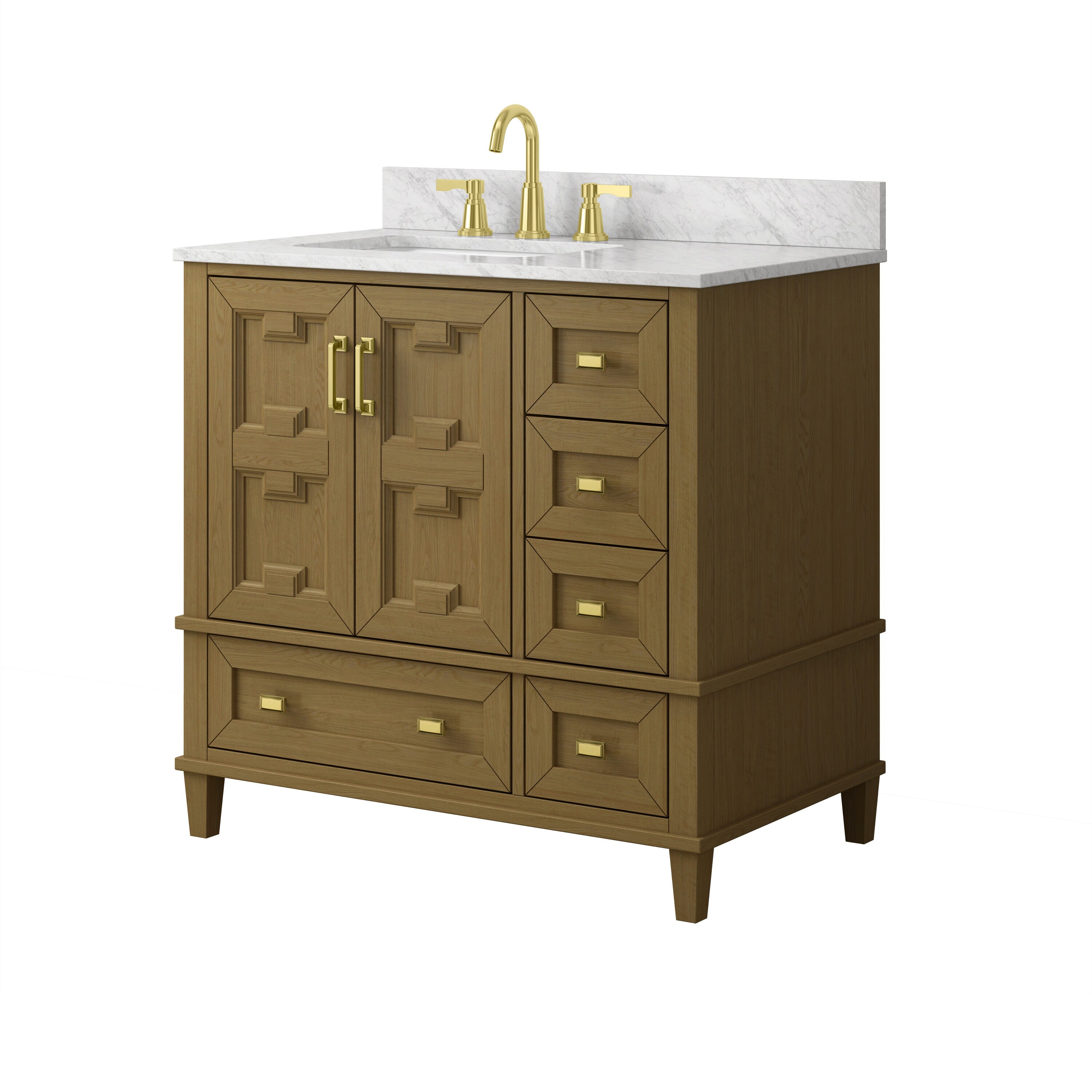 allen + roth Haines 36-in Sand Undermount Single Sink Bathroom Vanity ...