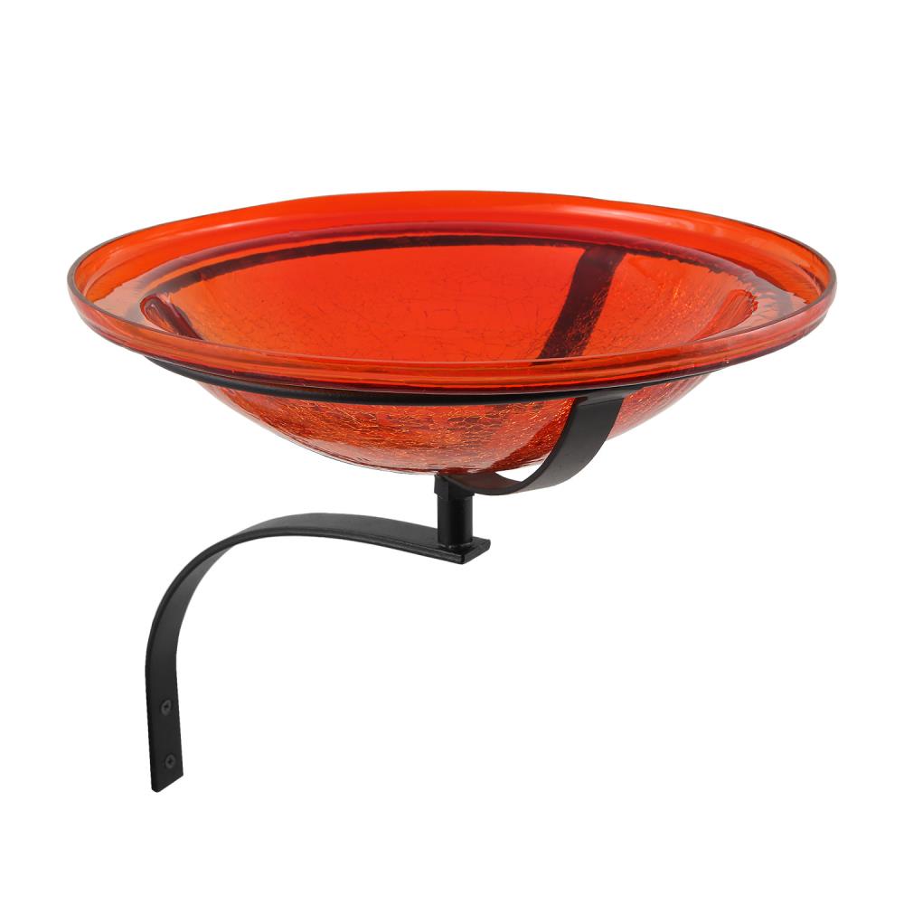 Minuteman International CGB-09R-WM 12.5-Inches H Red Glass Complete birdbath