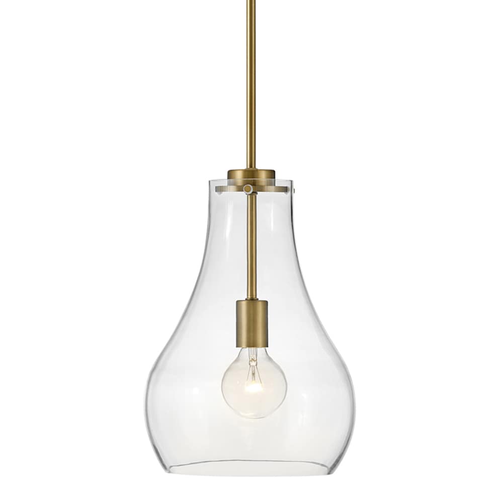 Lark 83117LCB Frankie Lacquered Brass Modern/contemporary Clear glass Teardrop Medium Hanging Pendant light