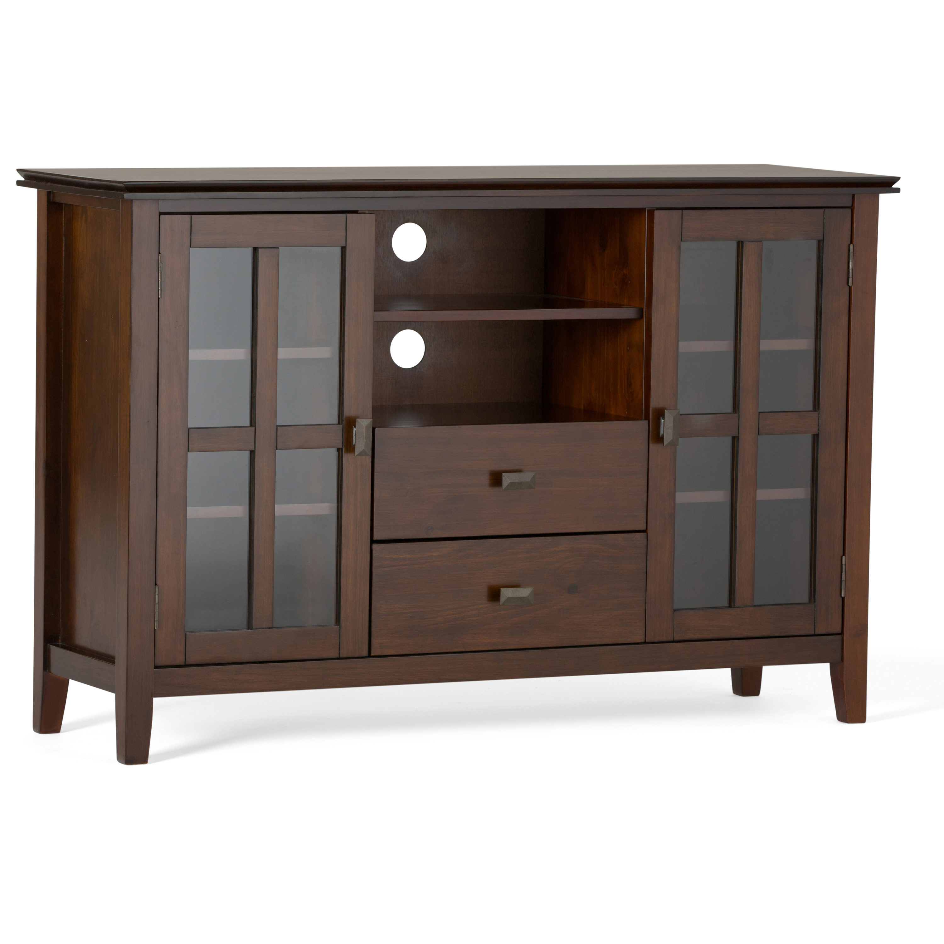 Simpli Home AXCRART17-RUS Artisan Transitional Russet Brown TV stand ( Accommodates TVs up to 60-in )