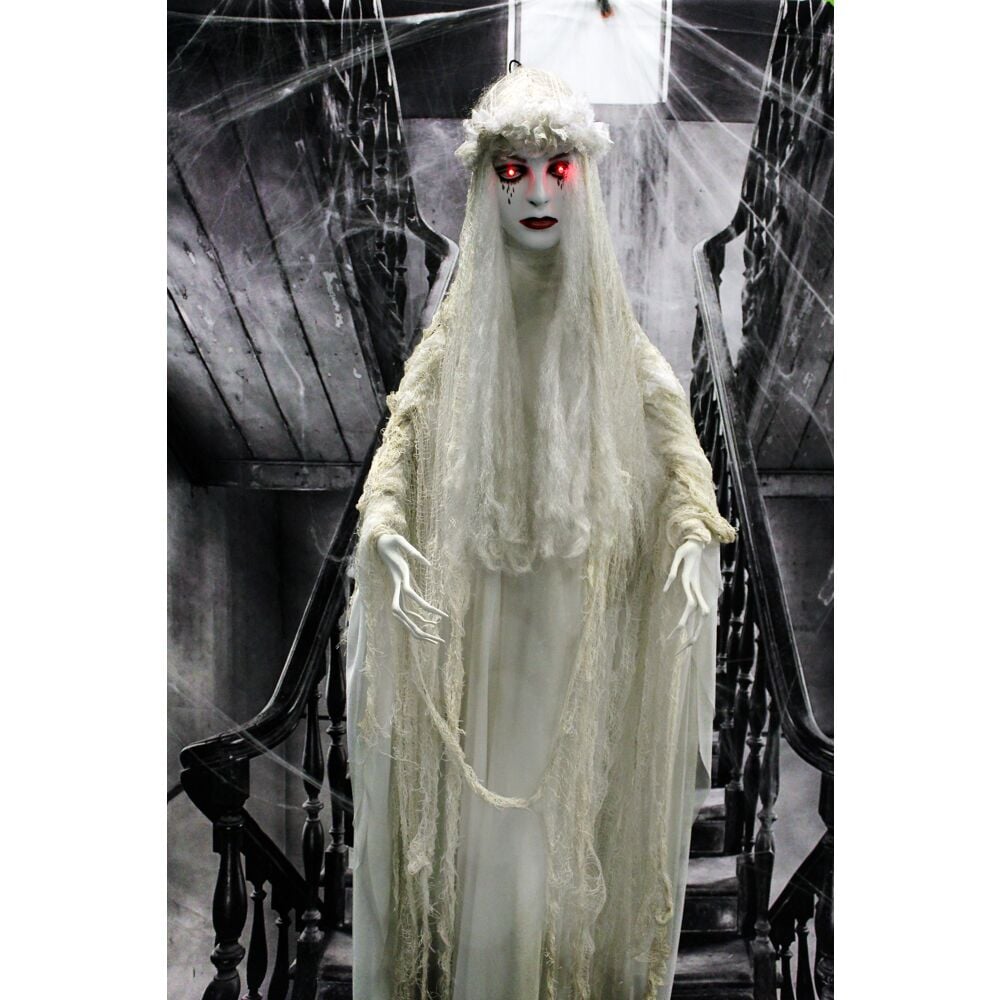 Haunted Hill Farm 5.6-ft Freestanding Moaning Lighted Ghost Animatronic ...