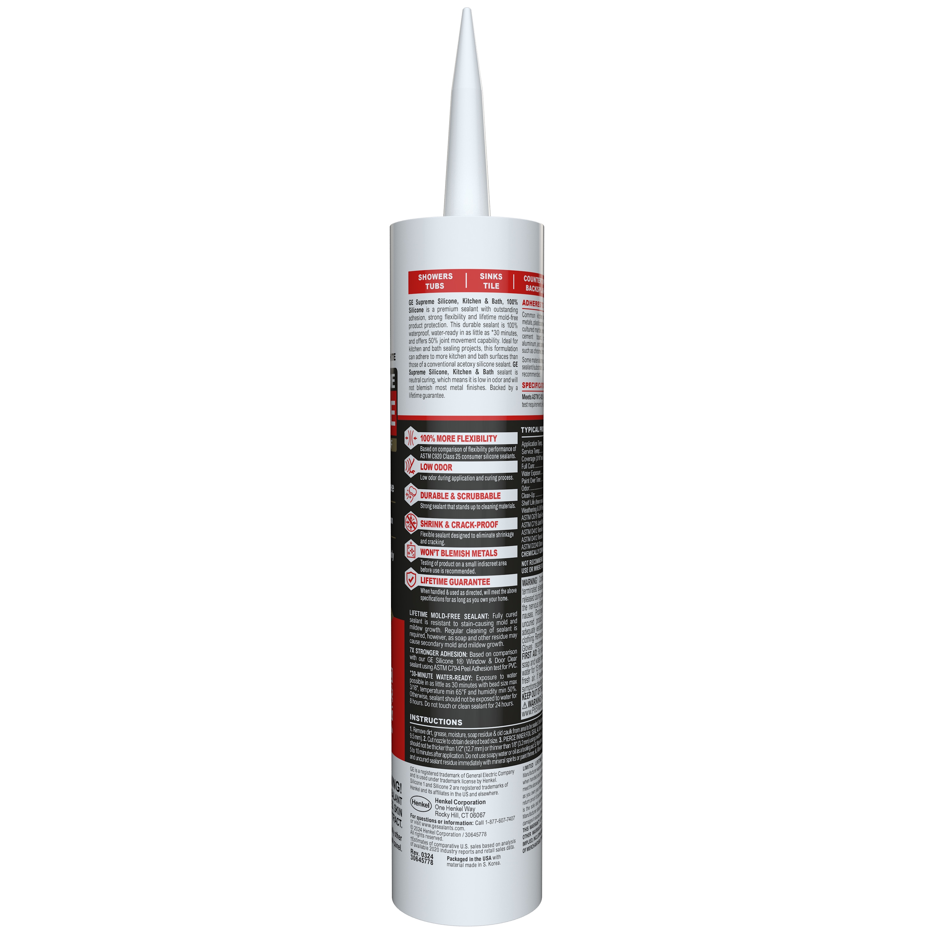 Supreme Silicone 10.1-oz White Kitchen and Bath Sealant Caulk