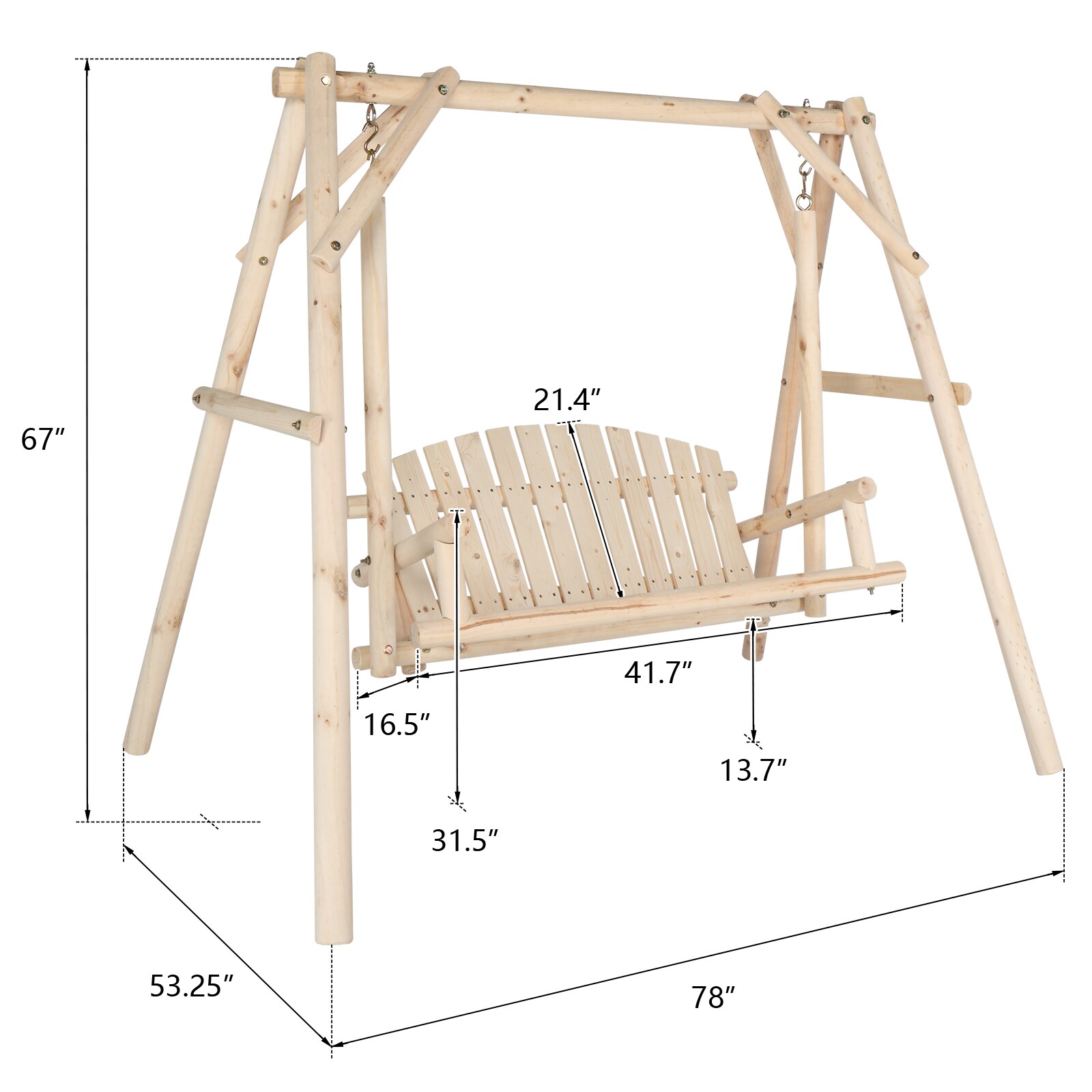 Winado 876090159368 Porch Swing Glider Canopies Natural Porch Swing Canopy