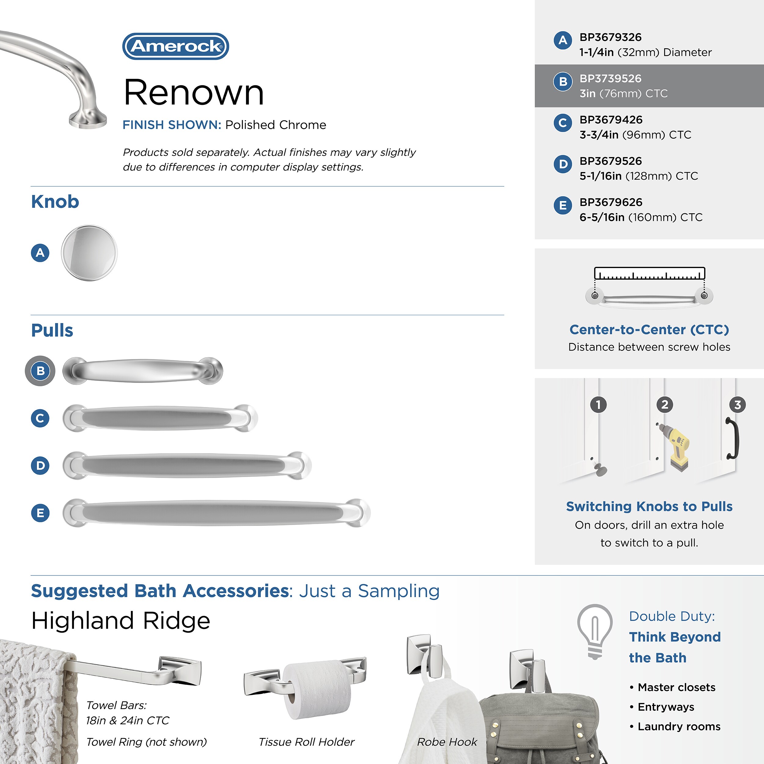 Amerock BP3739526 Cabinet-Pulls - View #6