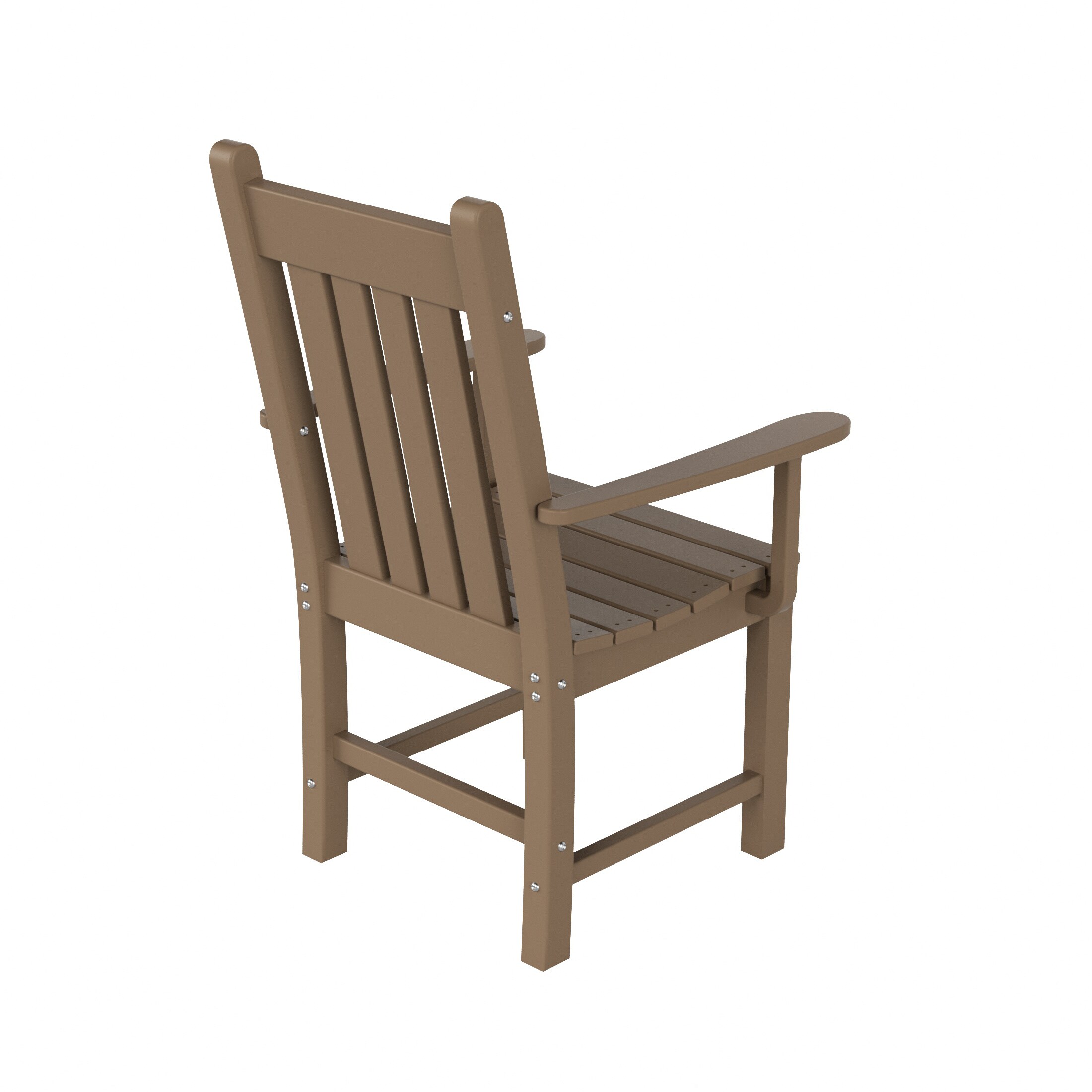 Laguna Weathered Wood Patio Dining Armchair with Contoured Comfort