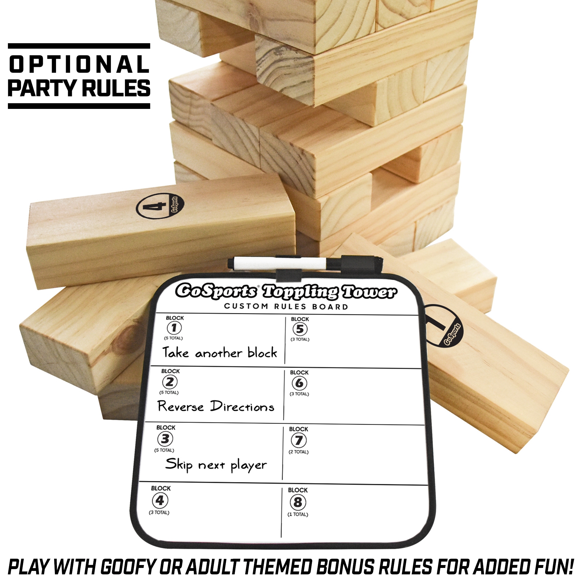 YARD GAMES Large Tumbling Timbers Wood Stacking Game with 56 Premium Pine  Blocks TIMBERS-003 - The Home Depot