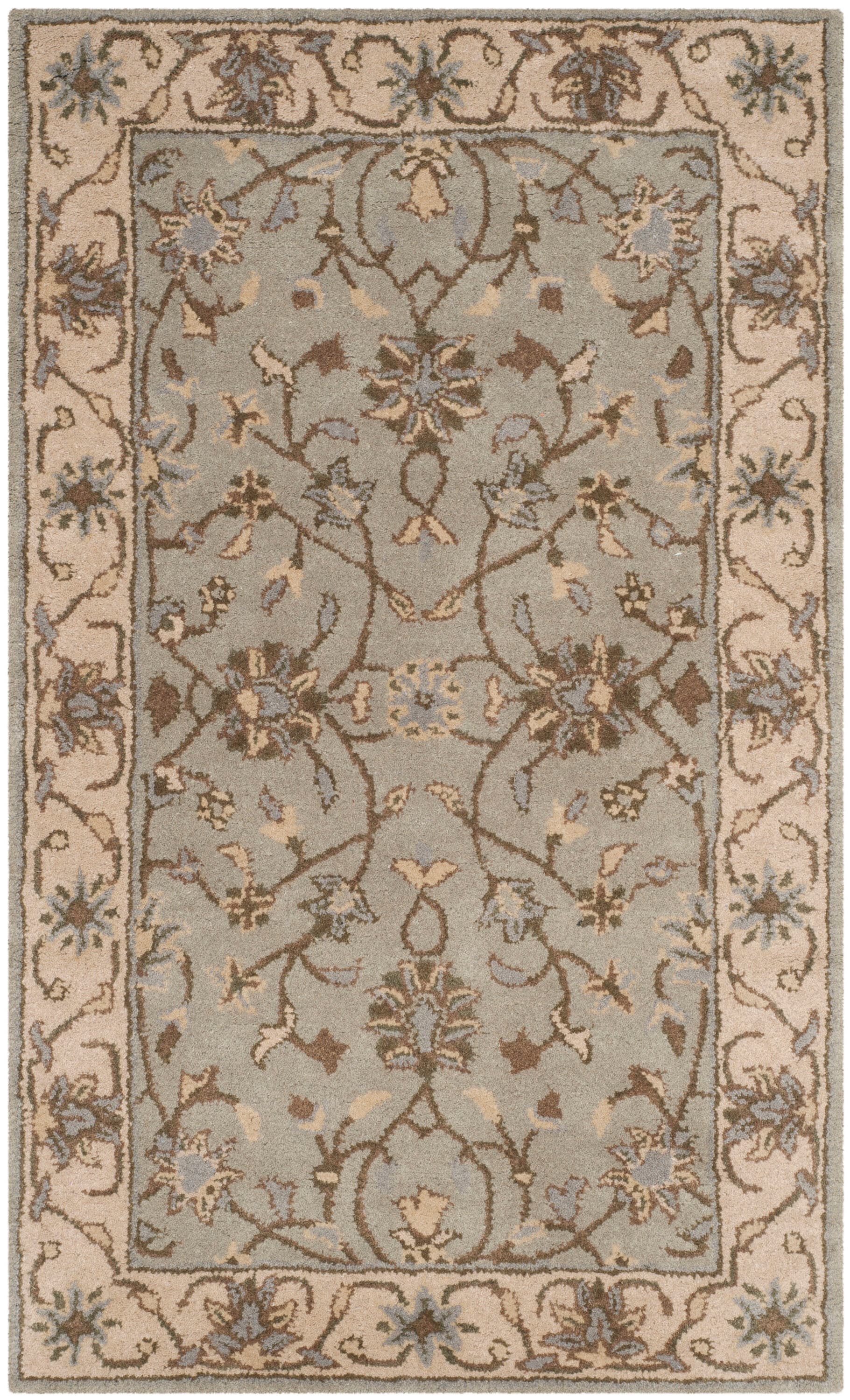 Elegant Heritage Hand-Tufted Wool Area Rug in Beige/Grey, 3' x 5'