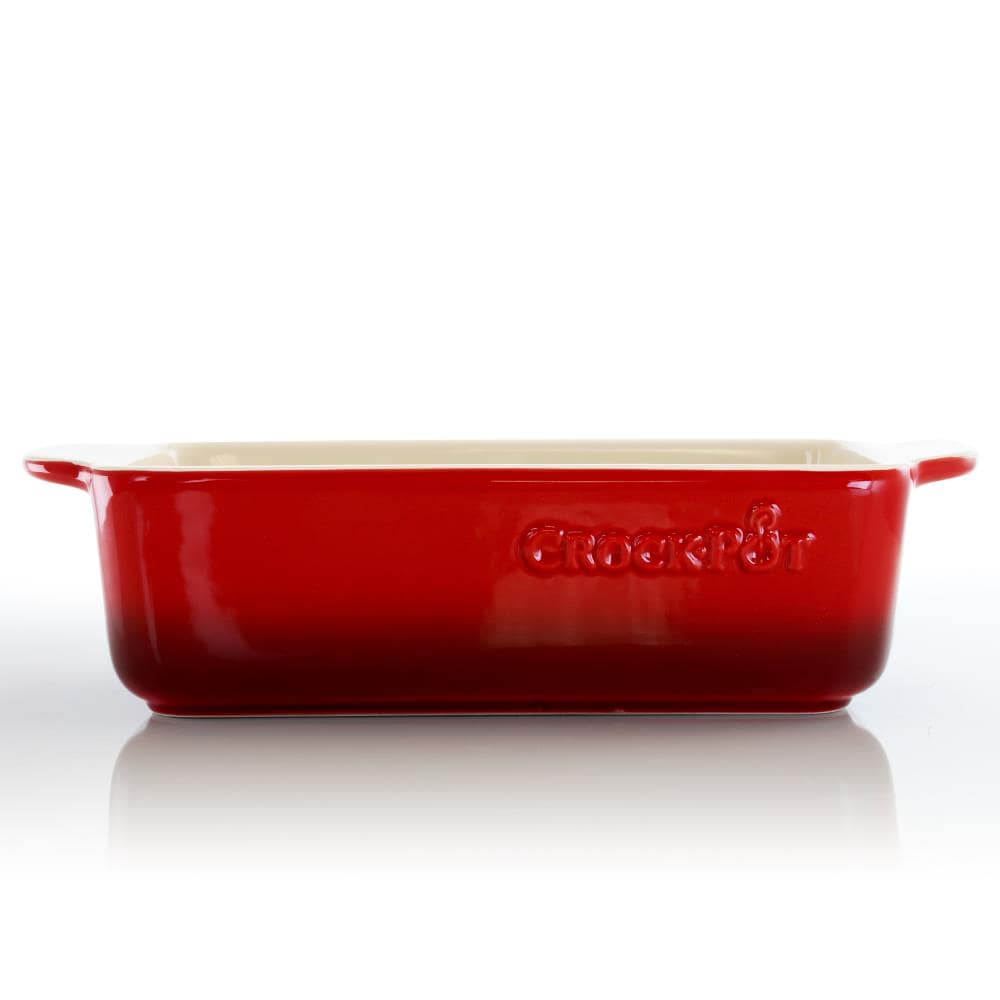 Crock-Pot Artisan 1.25 Qt. Stoneware Rectangle Bake Pan in Red