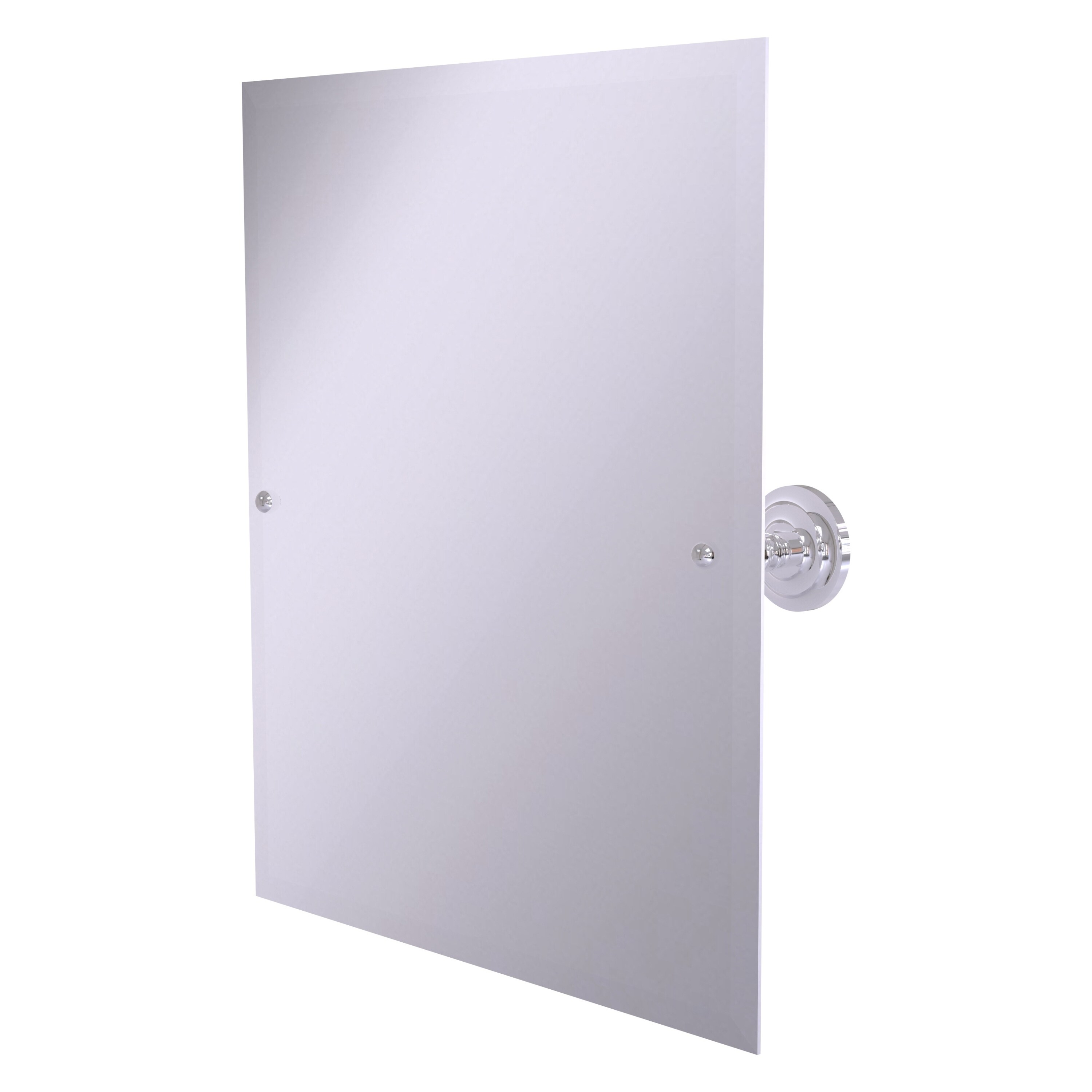 Allied Brass PQN-92-PC Prestige Que New 21-Inches x 26-Inches Beveled Frameless Rectangle Tilting Bathroom Vanity Mirror ( Polished Chrome )