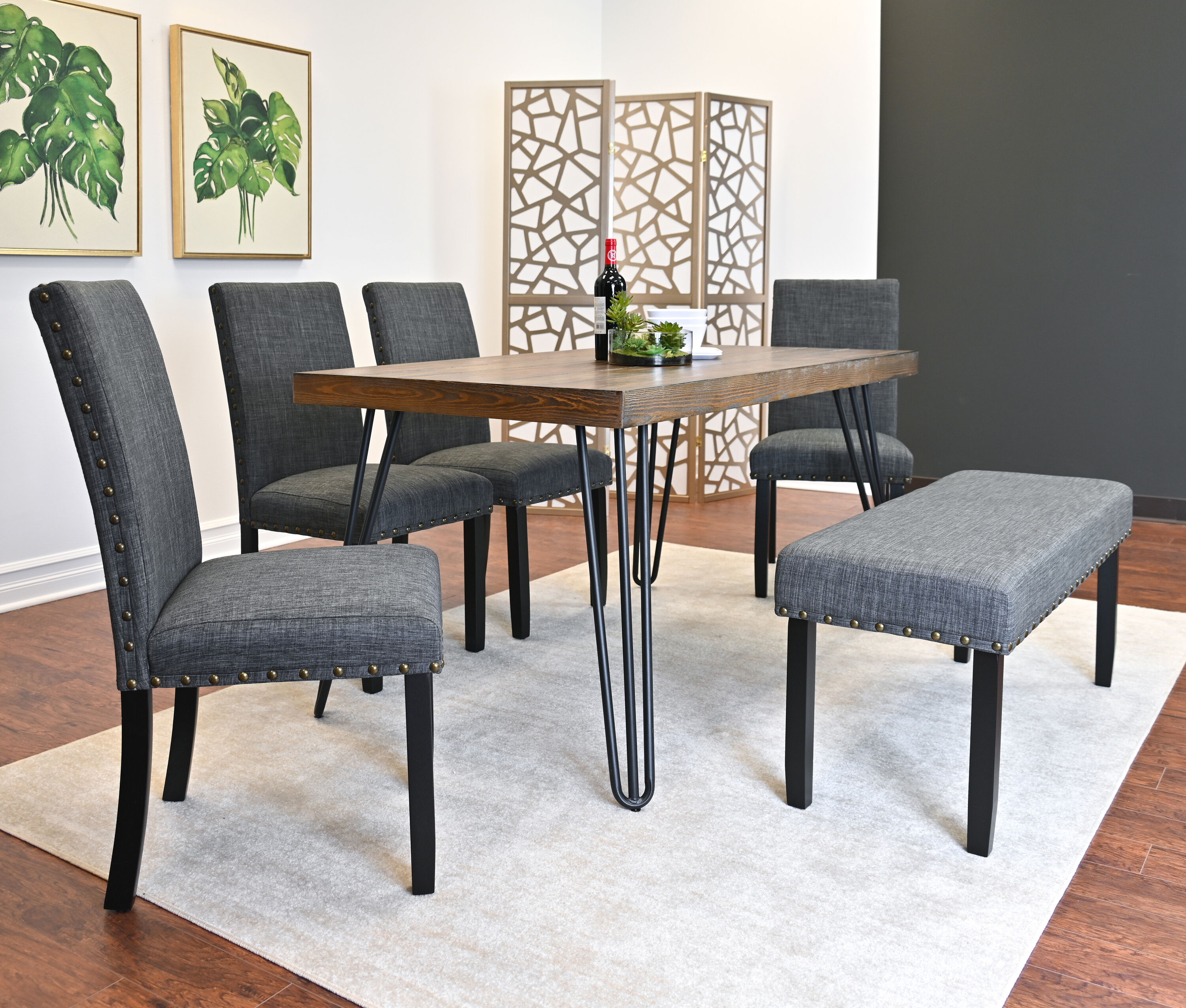 Roundhill Furniture T8741C162X2-CB162GY Dining-Sets - View #3
