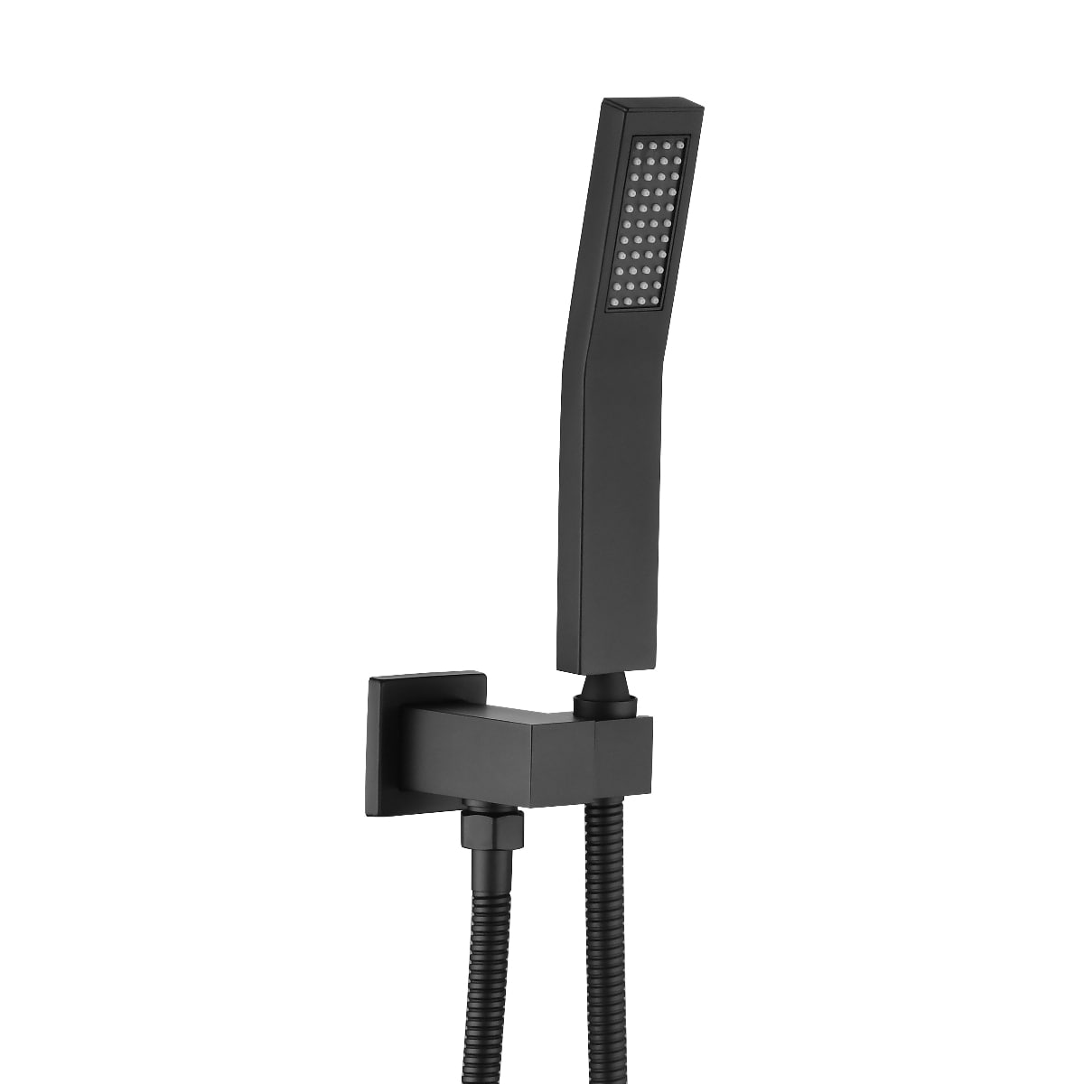 Loheer Matte Black Handheld Shower Head with 59-Inch Stainless Steel Shower Hose