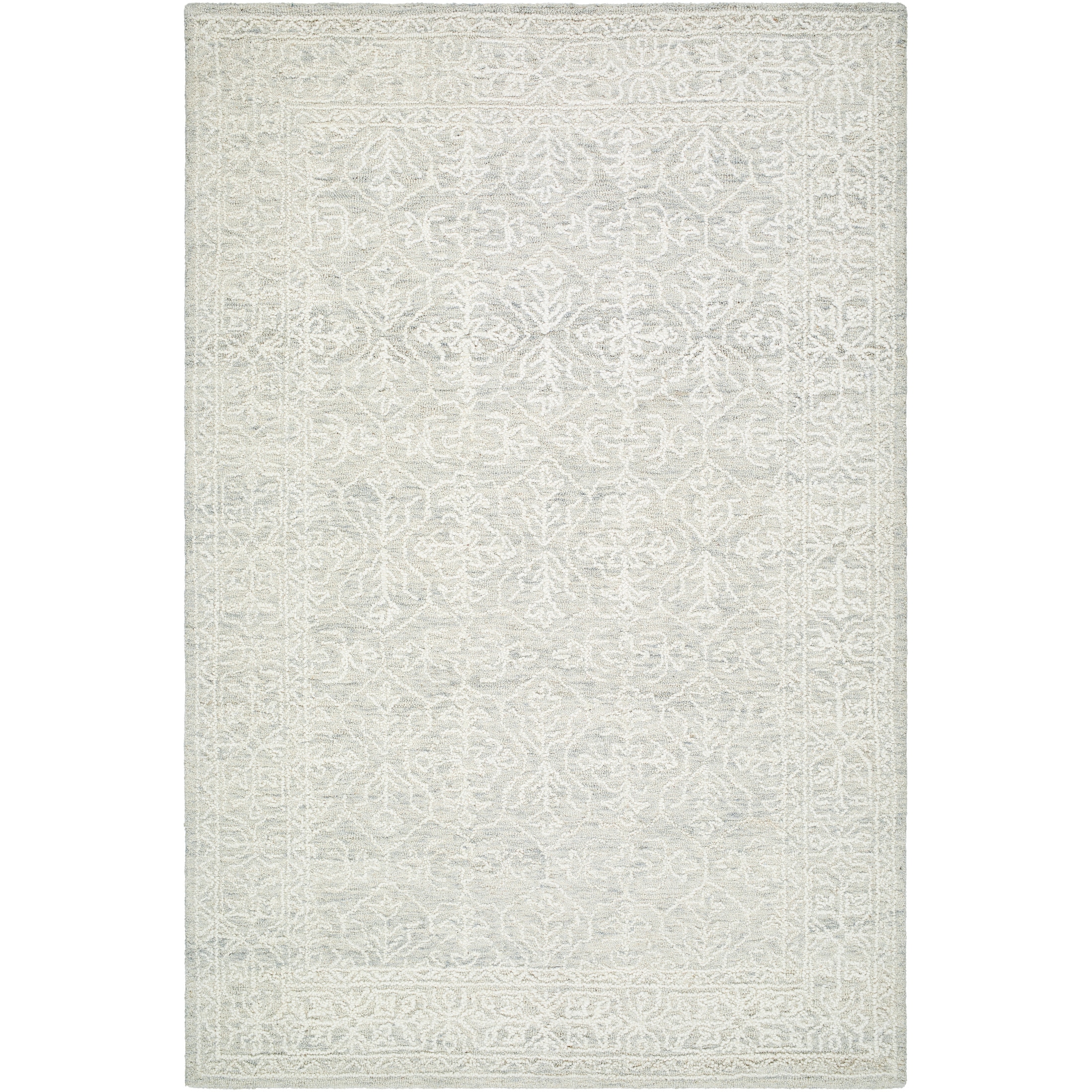 Livabliss SCY2301-810 Sicily 8 x 10 (ft) Tufted Wool Cream/Gray Rectangular Indoor Stripe Global Pet Friendly Area rug