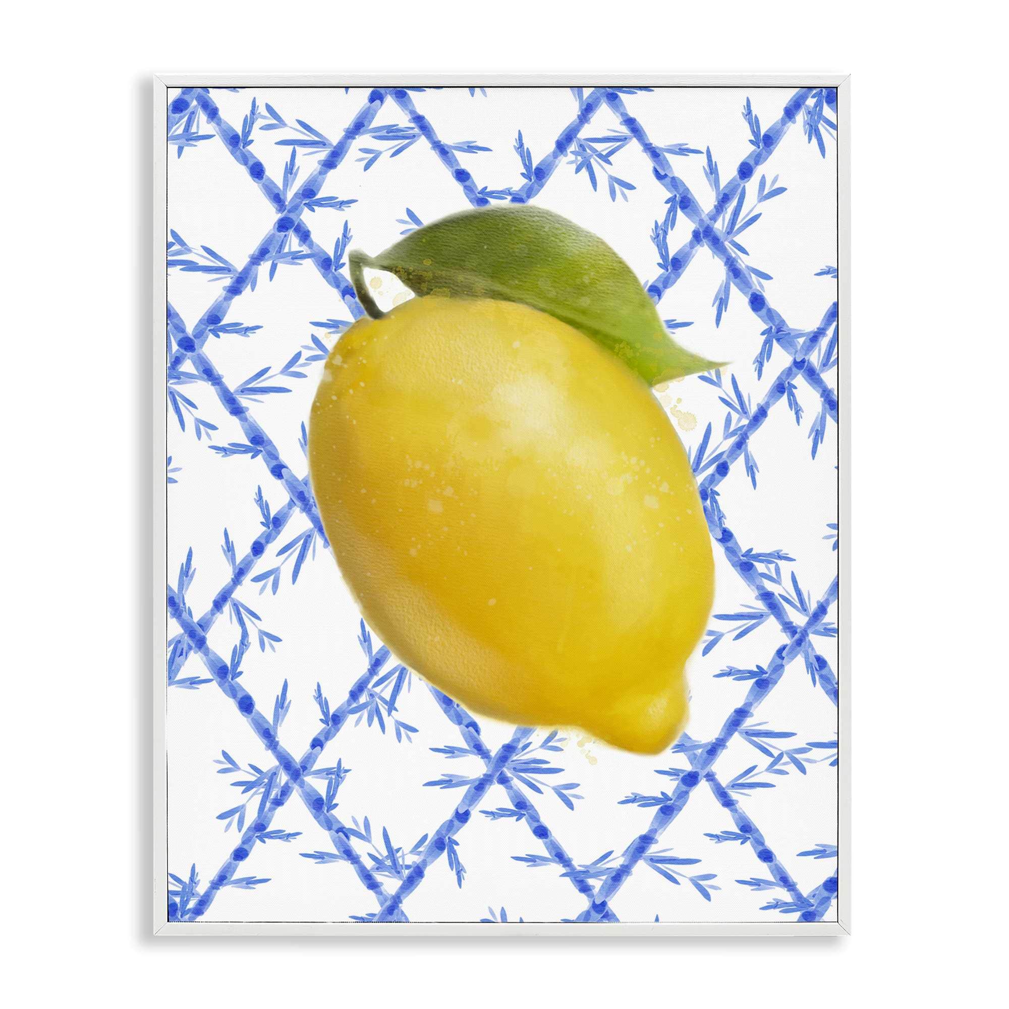 Stupell Industries BS-491-WFR-11X14 Lemon Over Bamboo Vines White Framed Giclee Art By Matthew Piotrowicz 11 x 14