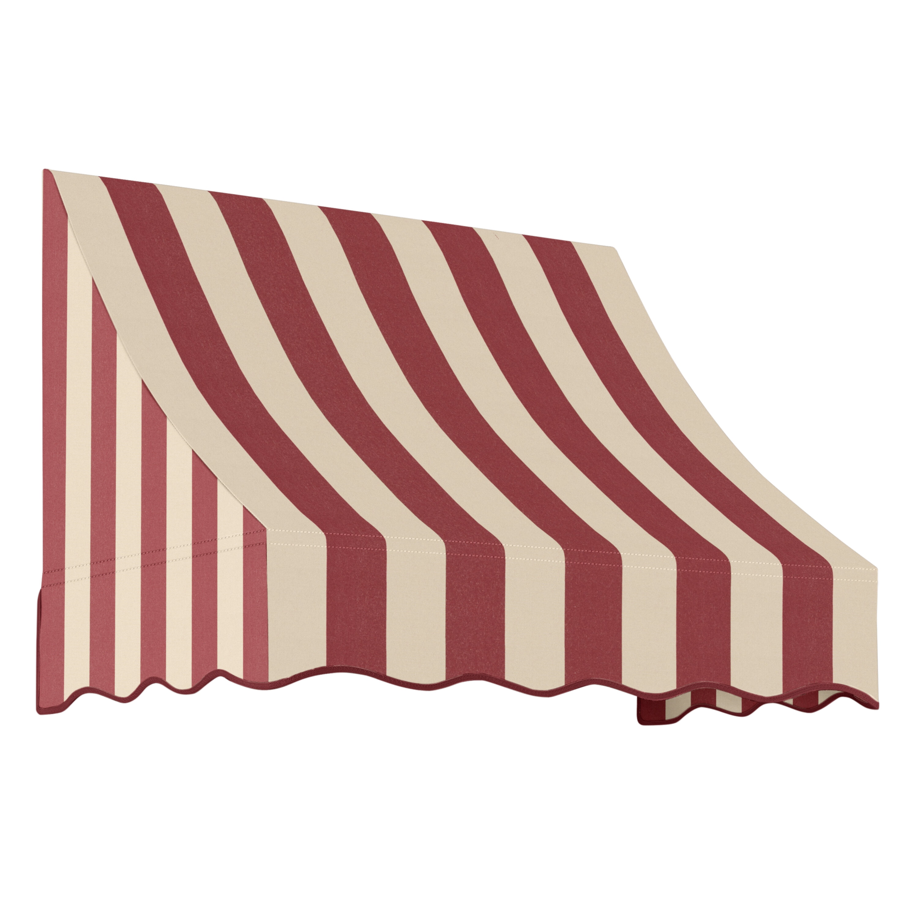 Awntech NT33-L-4BT Nantucket 52.5-in Wide x 36-in Projection x 44-in Height Fabric Burgundy/Tan Stripe Striped Fixed Window/Door Awning