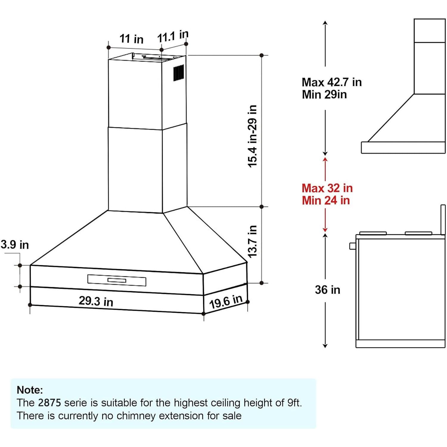 CESICIA RBI-94 Wall-Mounted-Range-Hoods - View #3