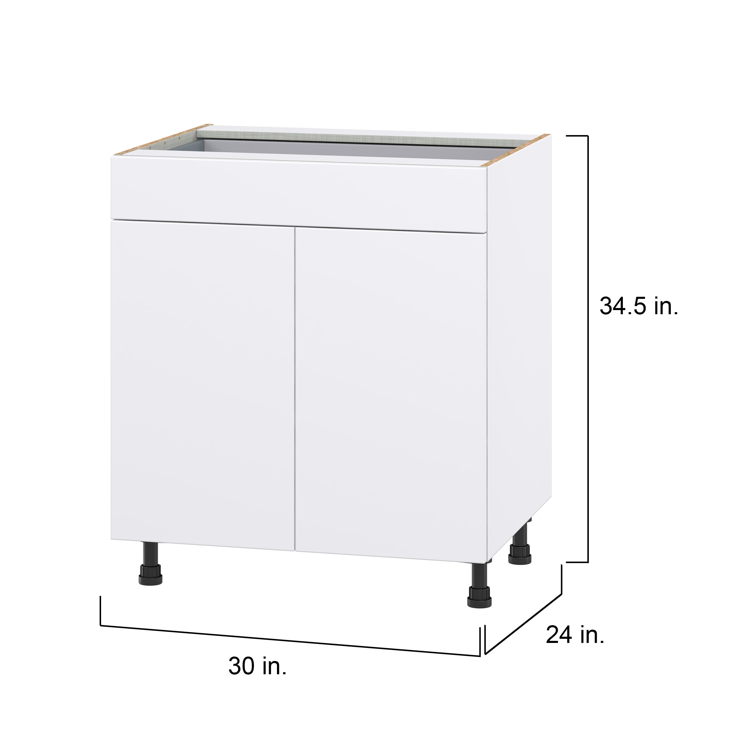 Hugo&Borg Lasalle 30-in W x 34.5-in H x 24-in D Bright White Slab Base ...