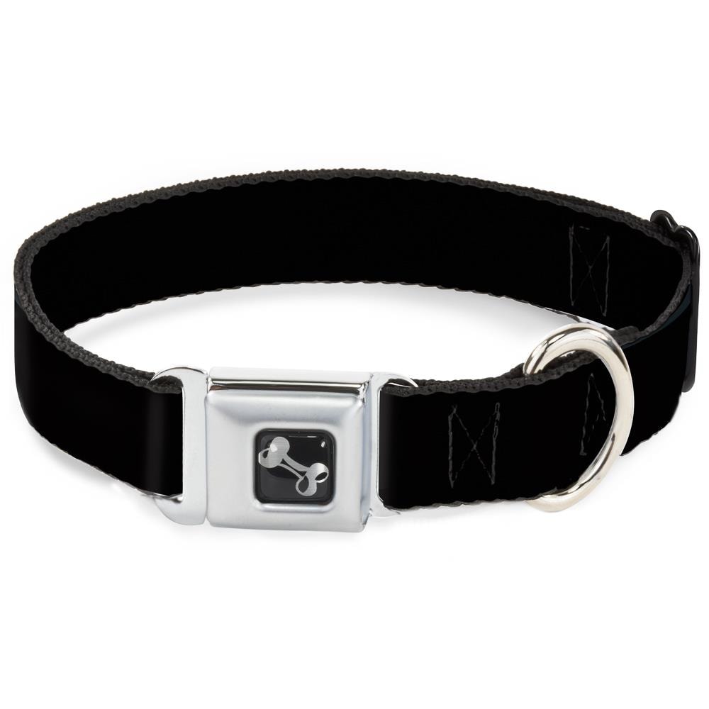 Buckle-Down Black Matte Silver Dog Collar, Large in the Pet