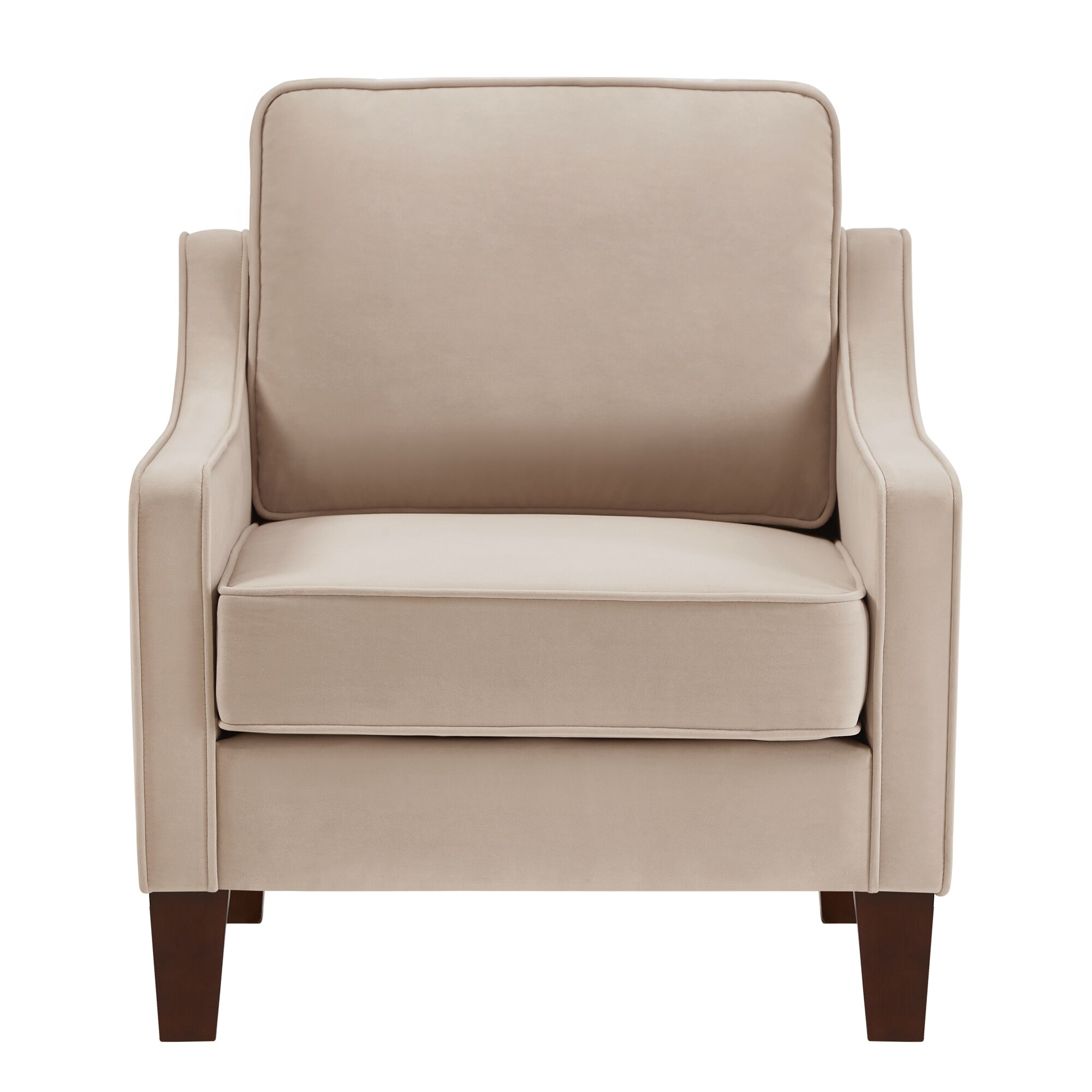 Bybafun YD3800015 Country Taupe Velvet Accent Chair