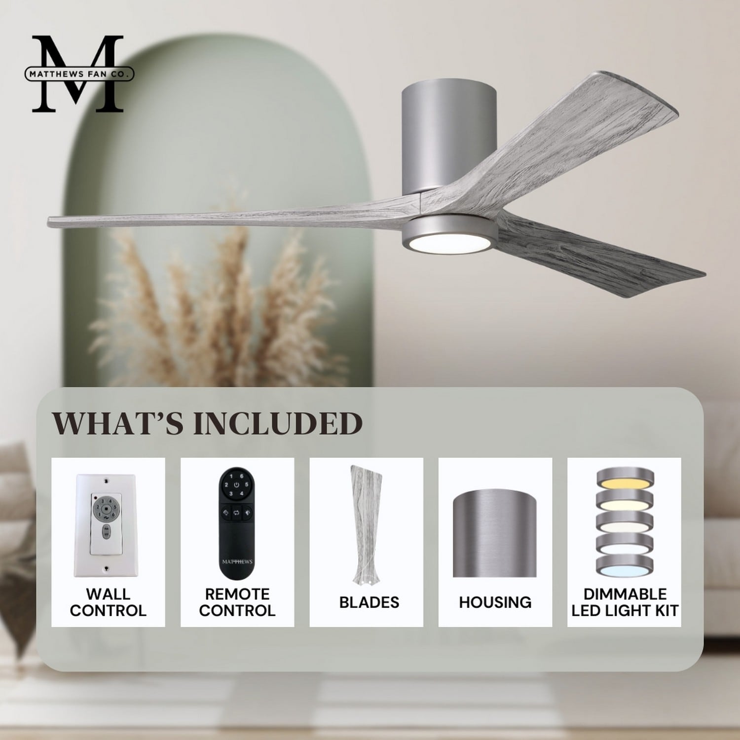 Matthews Fan Company IR3HLK-BN-BW-42 Ceiling-Fans - View #10