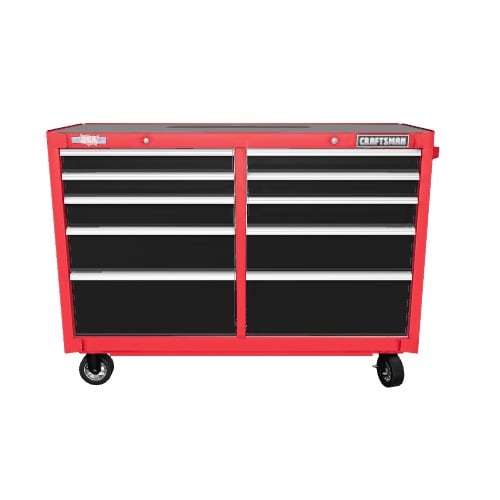 CRAFTSMAN 2000 Series 52-Inch 10-Drawer Steel Rolling Tool Cabinet - Red