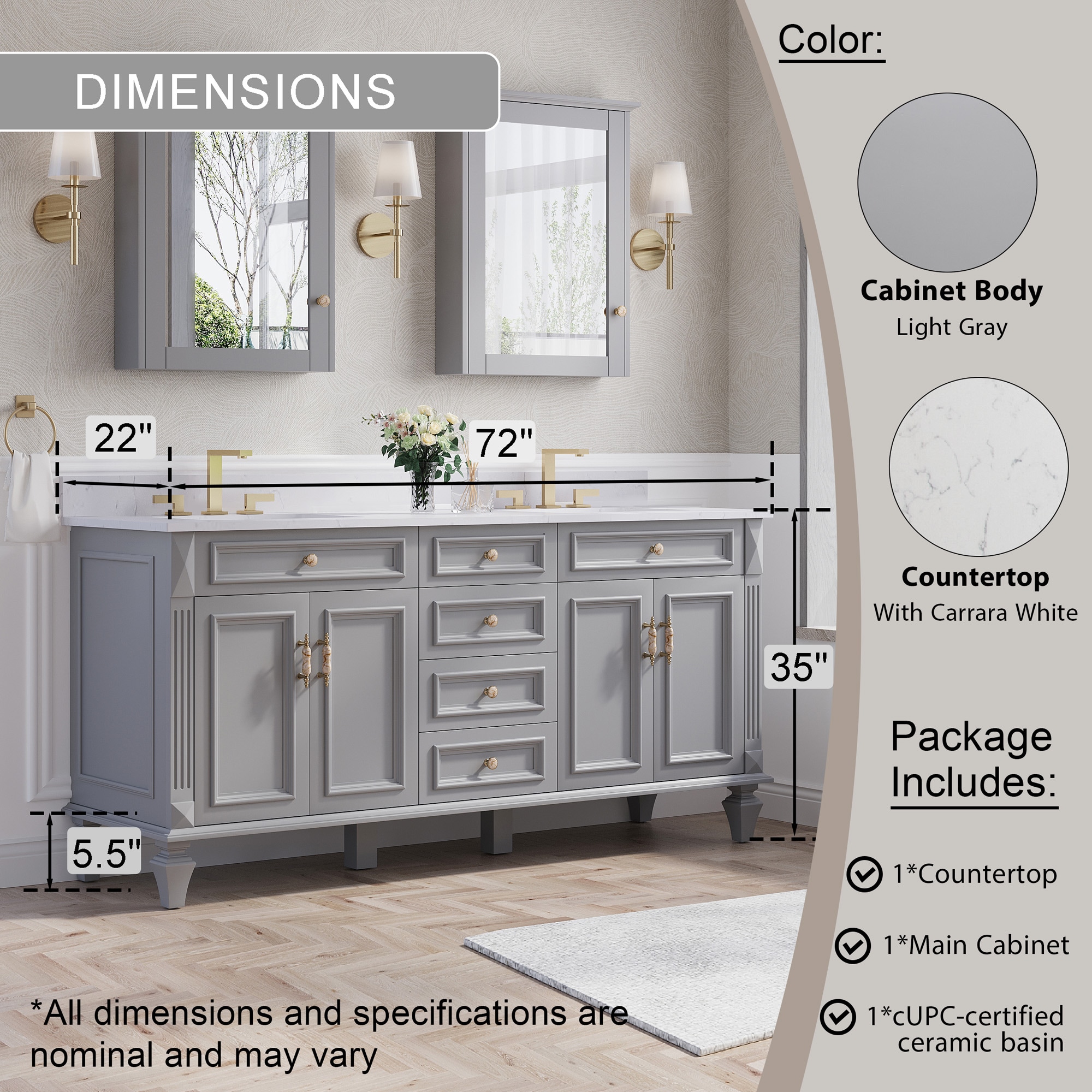 Forclover MF08-72TG2C Bath-Vanity-Combo - View #3