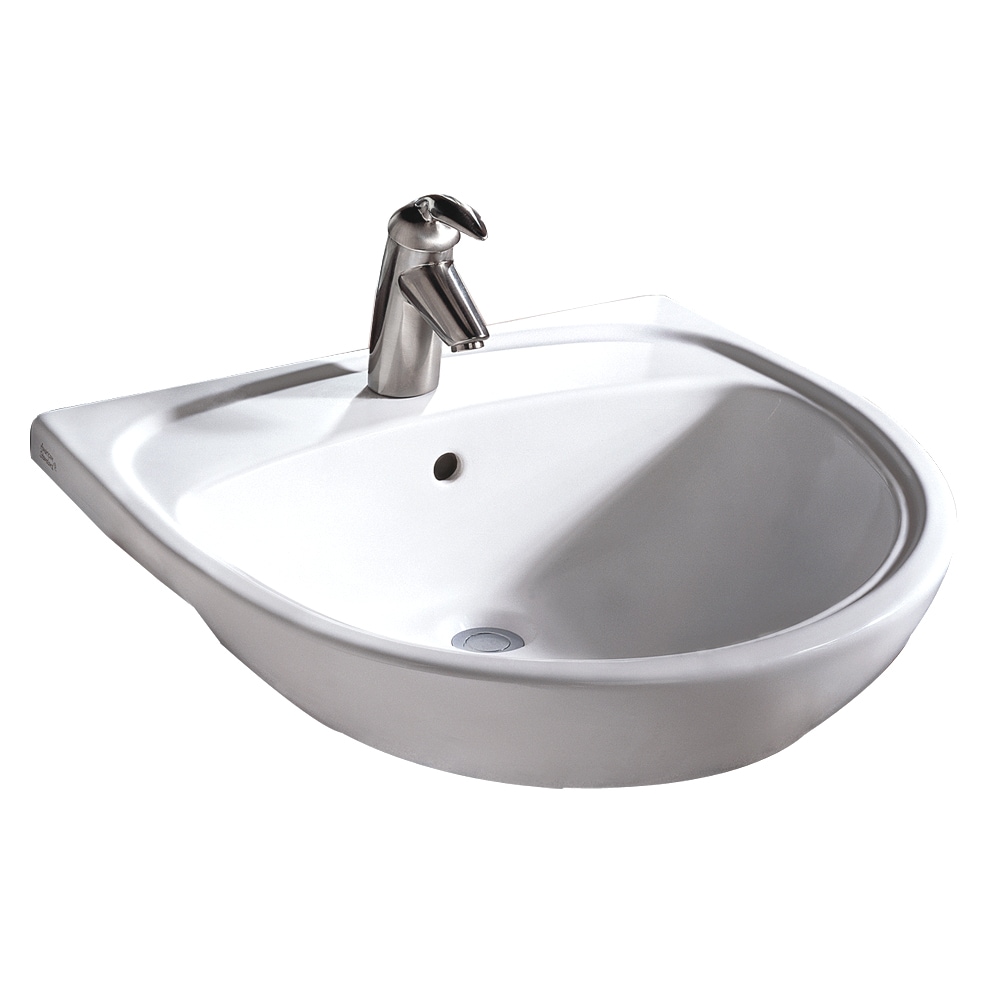 American Standard 9960803.020 Vitreous china Drop-in Round Modern White Bathroom Sink ( 21.5-Inches x 22.0-Inches )