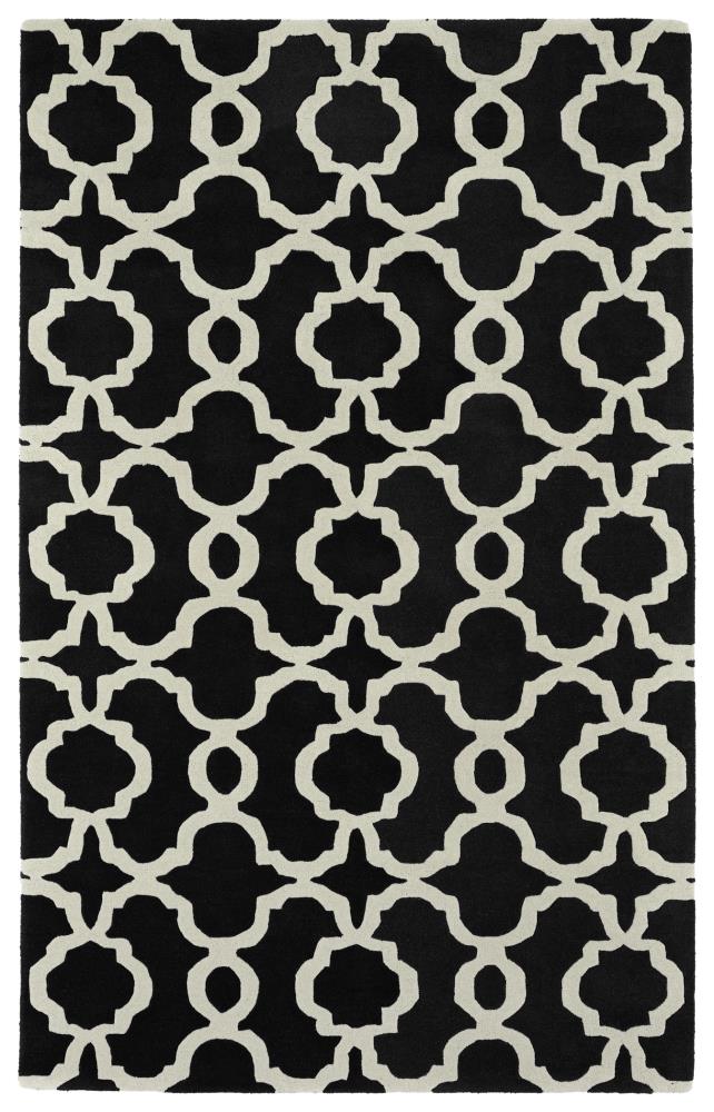 Kaleen REV03-02-23 Revolution 2 X 3 Wool Black Indoor Geometric Throw Rug