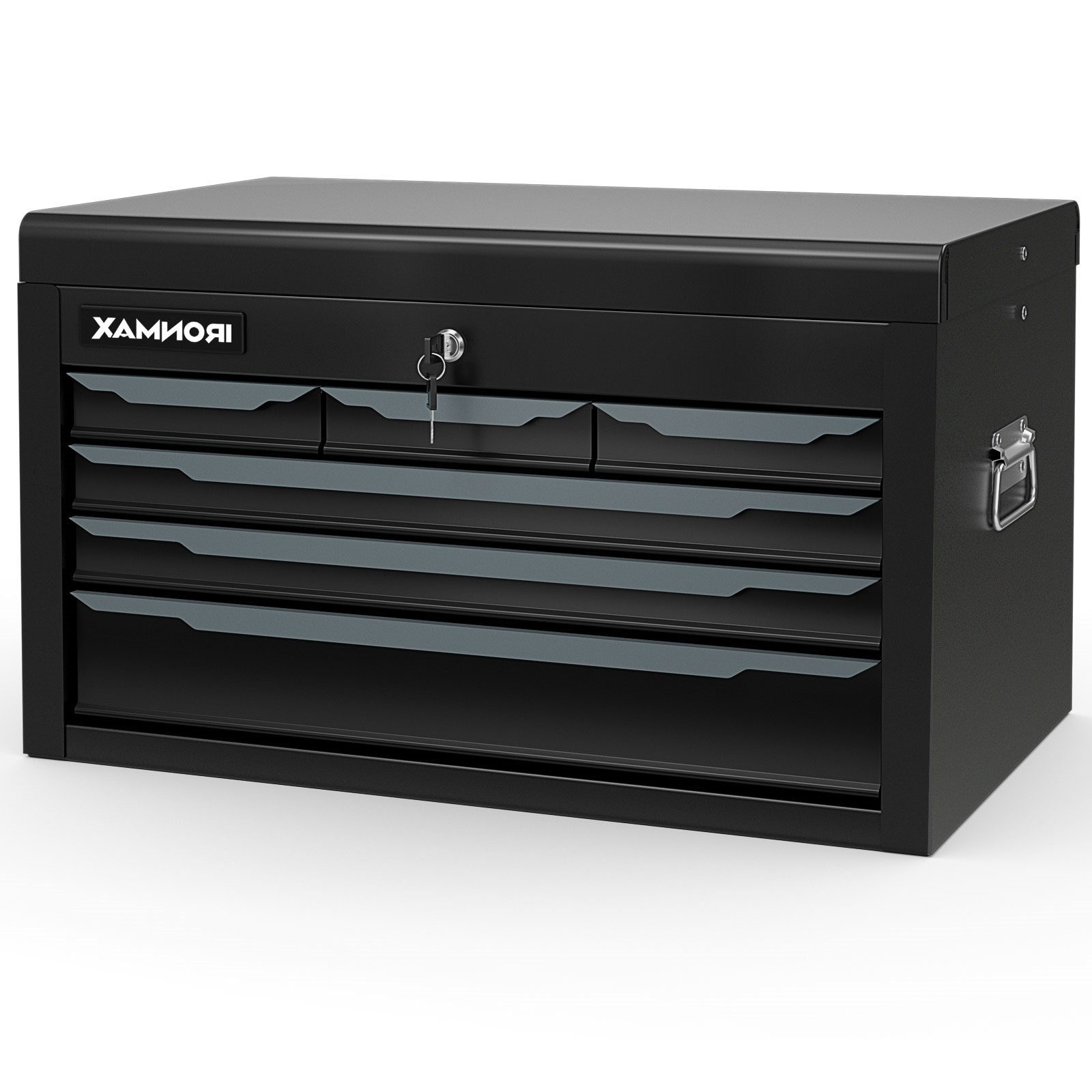 Slickblue Black/Red Portable Steel Tool Chest Organizer (24 in x 14 in x 10.5 in) 6 Drawer Steel Tool Box for Garage and Workshop #D-CO-KB34753LT