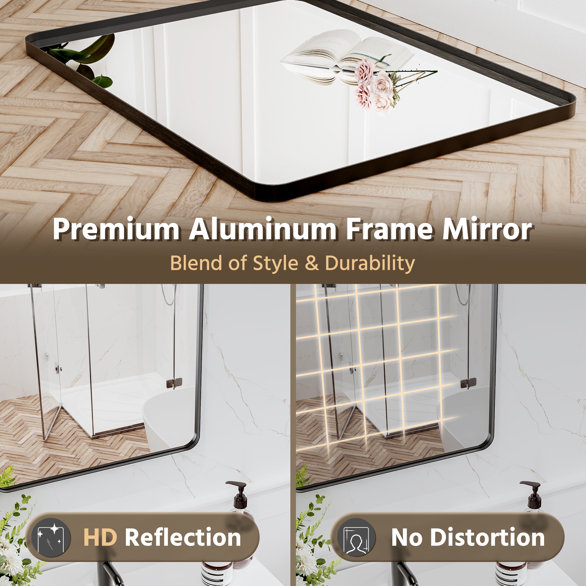 WELLFOR CSA-MBK16 Framed-Bath-Mirrors - View #4