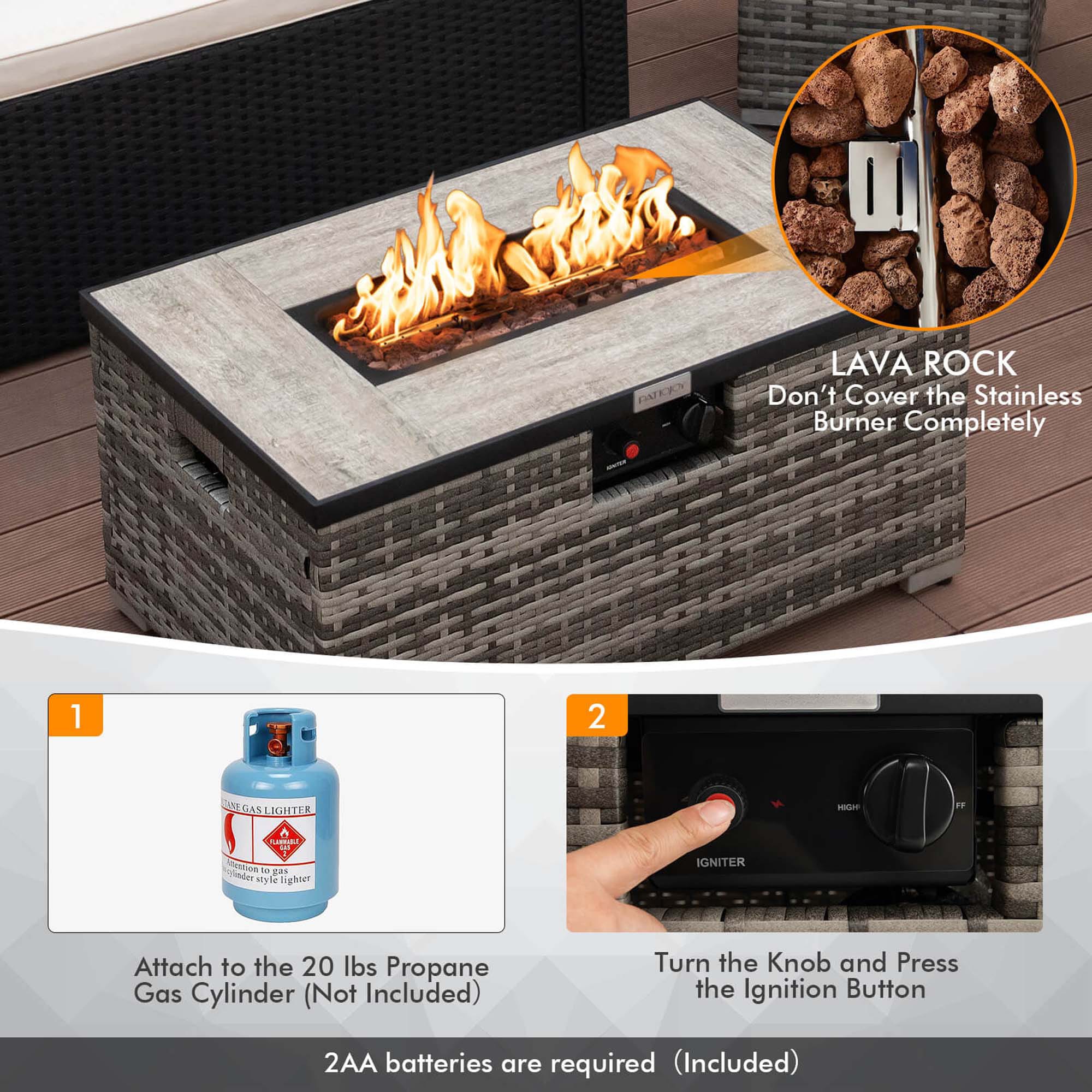 Costway HCST01110 Outdoor-Gas-Firepits - View #7