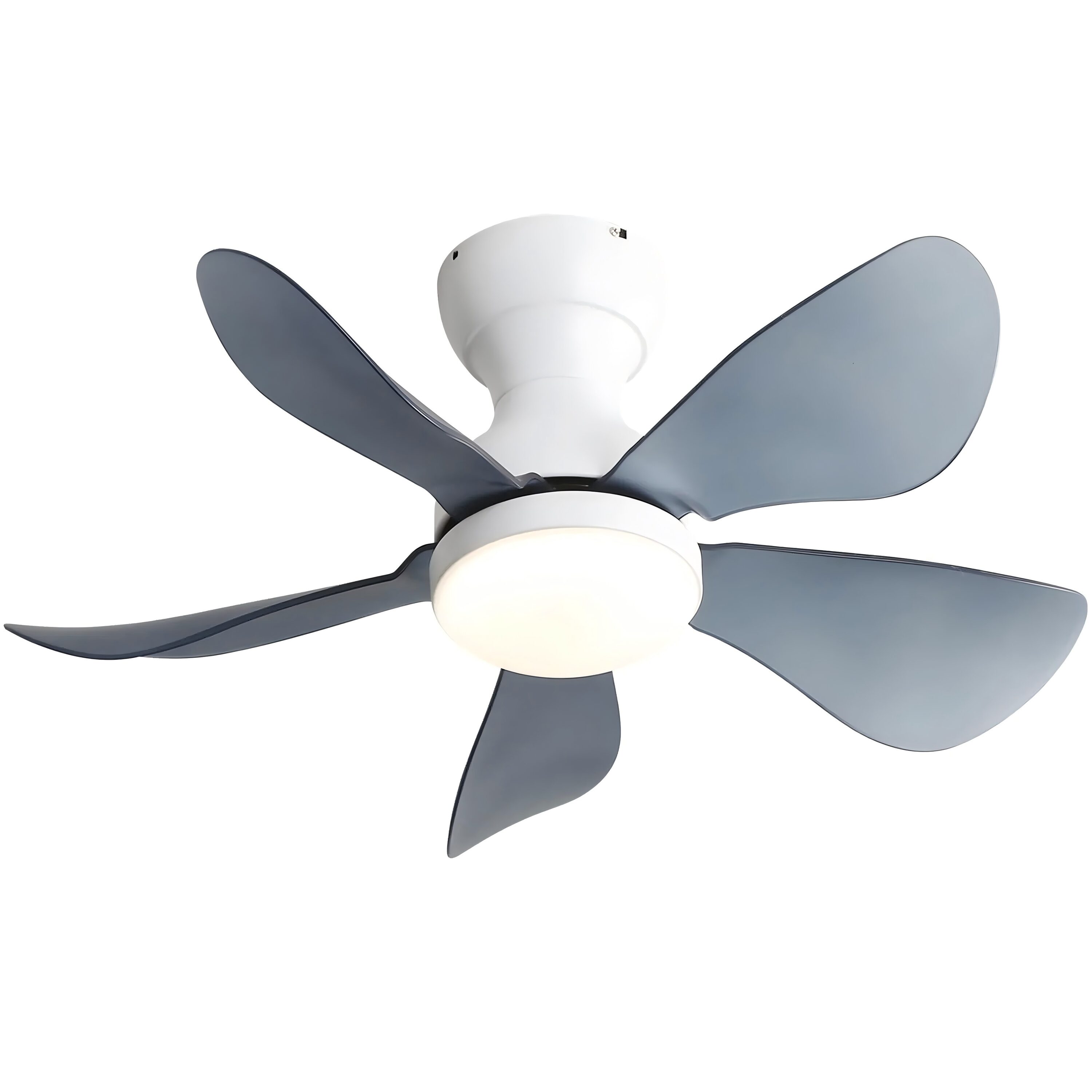 Yardreeze KBS-29K001WH 29-in Flush Mount White with White Blades Plug-in Ceiling Fan With Light and Remote ( 5 -Blade )