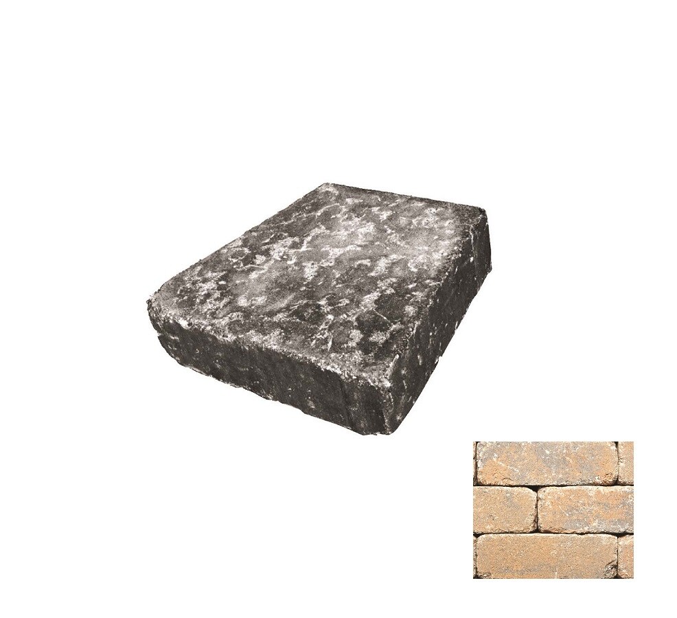 Belgard 16050470 3-in H x 8-in L x 8-in D Gascony Tan Concrete Retaining Wall Cap