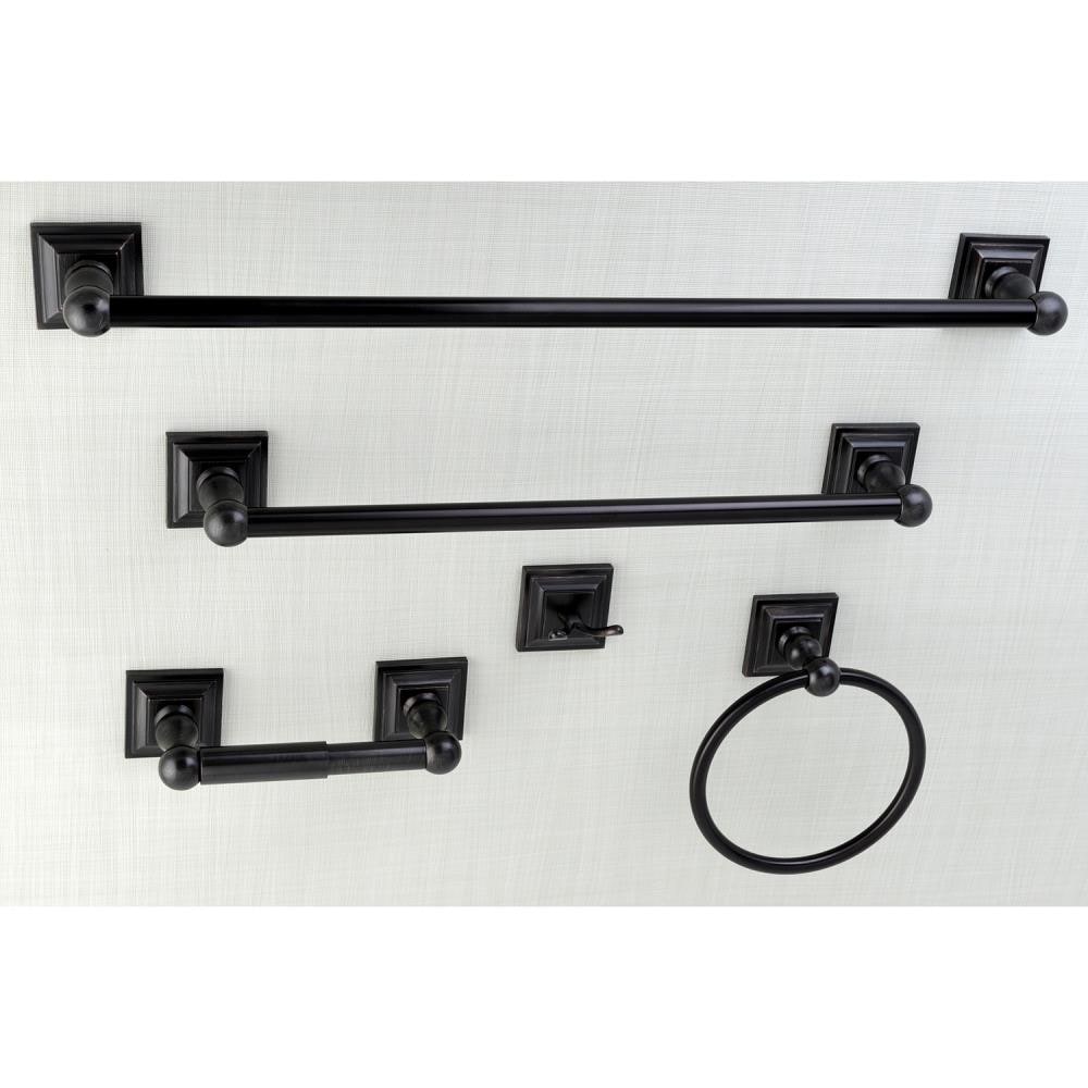 Kingston Brass 5 Piece Serano Oil Rubbed Bronze Decorative Bathroom Hardware Set With Towel Bar 3148