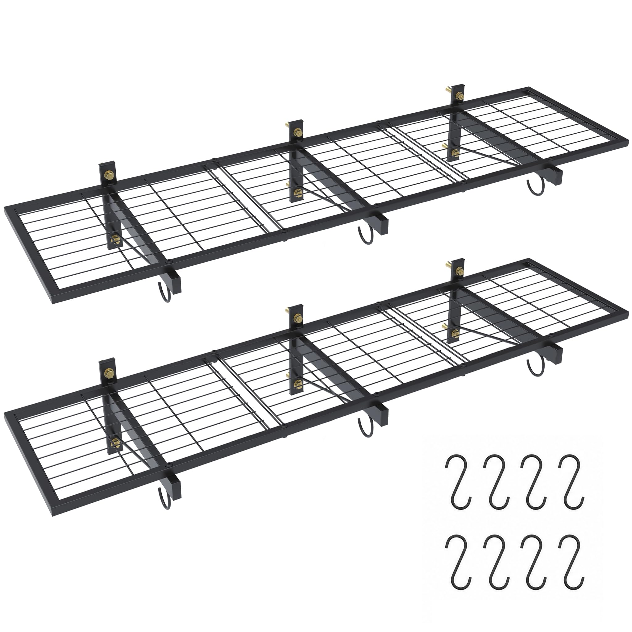 GarveeLife 2-Pack 48-in L x 12-in D Heavy Duty Steel Wall Shelves Garage Storage Floating Shelves