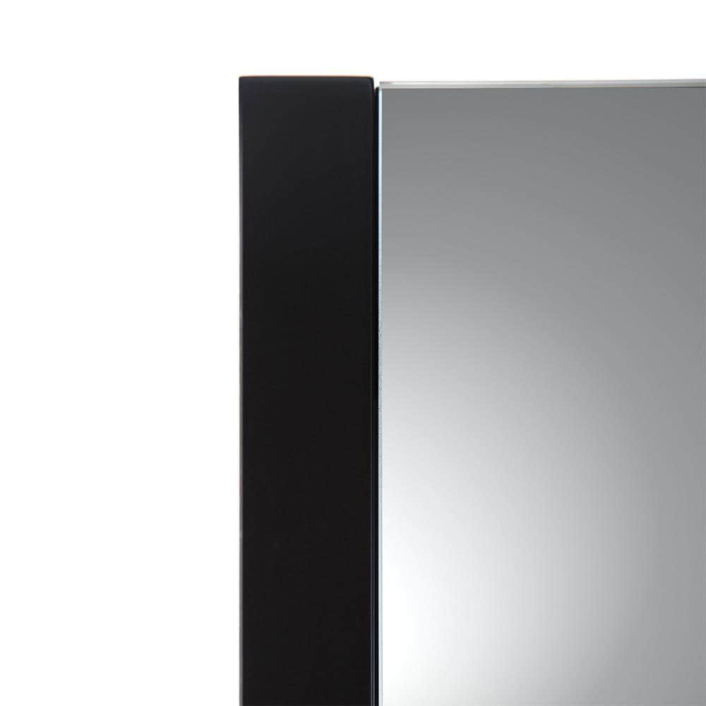 Espresso Wood Framed Square Bathroom Vanity Mirror
