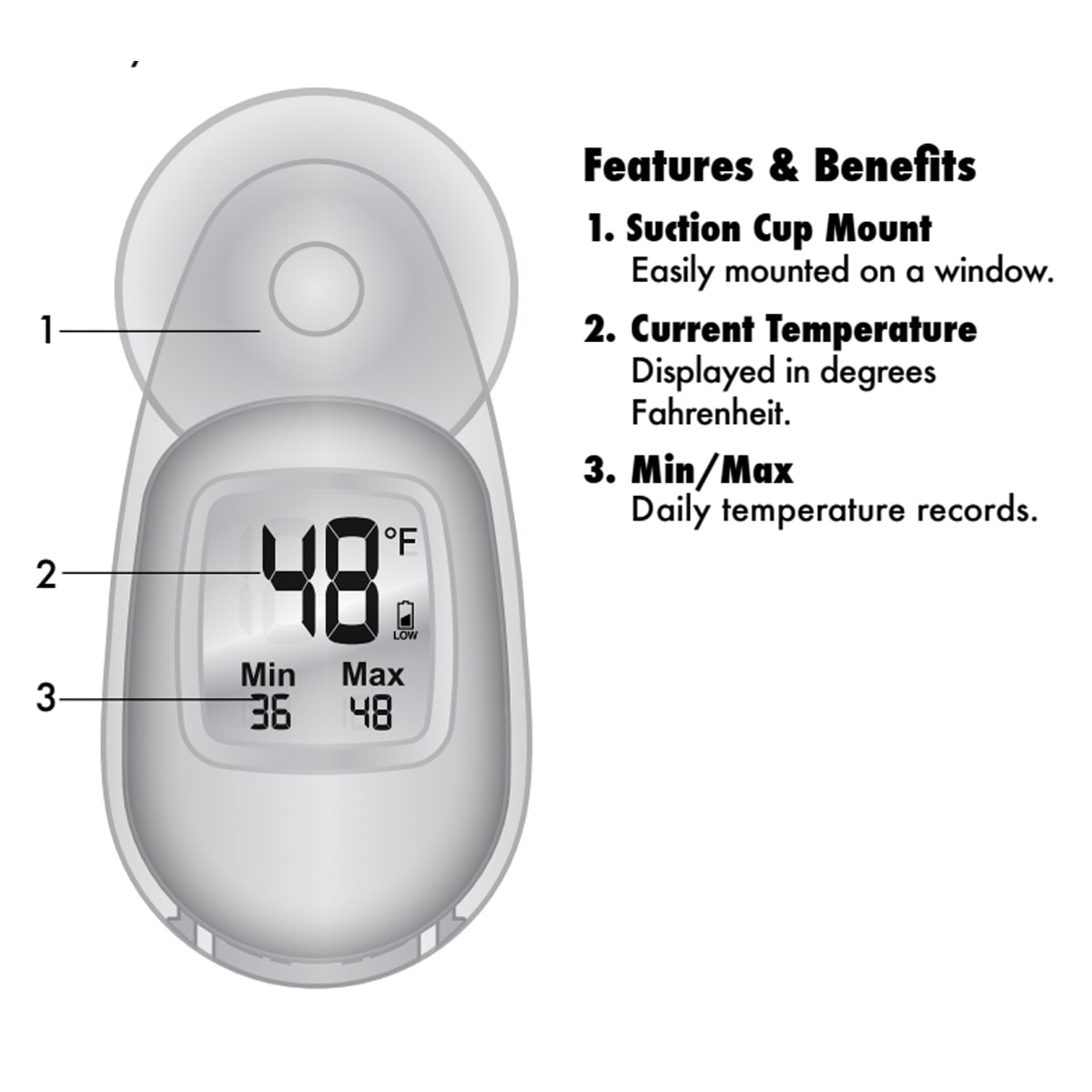 AcuRite Acurite Suction Cup Thermometer 
