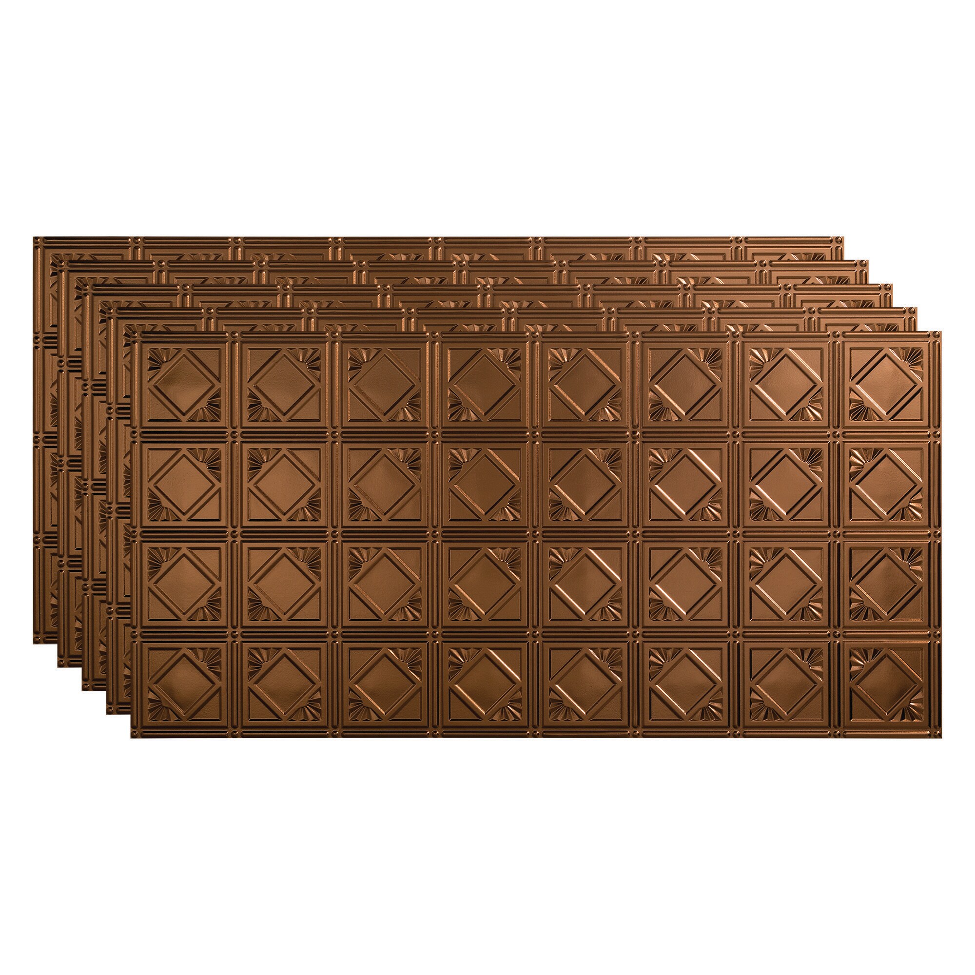 Fasade PG5326 4-ft x 2-ft Traditional 4 Oil-rubbed Bronze PVC Surface-mount Ceiling Tile ( 5 -Pack, 40-Sq. Feet / Case )